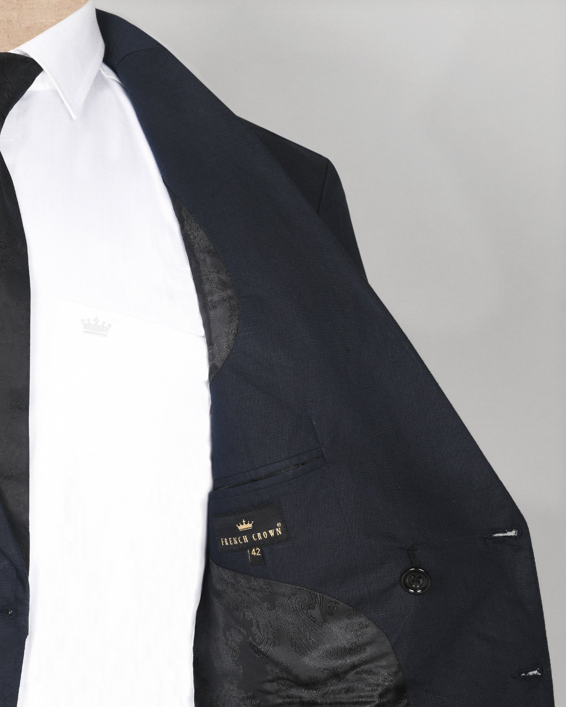 Presidential Navy Double-Breasted Linen Performance Blazer