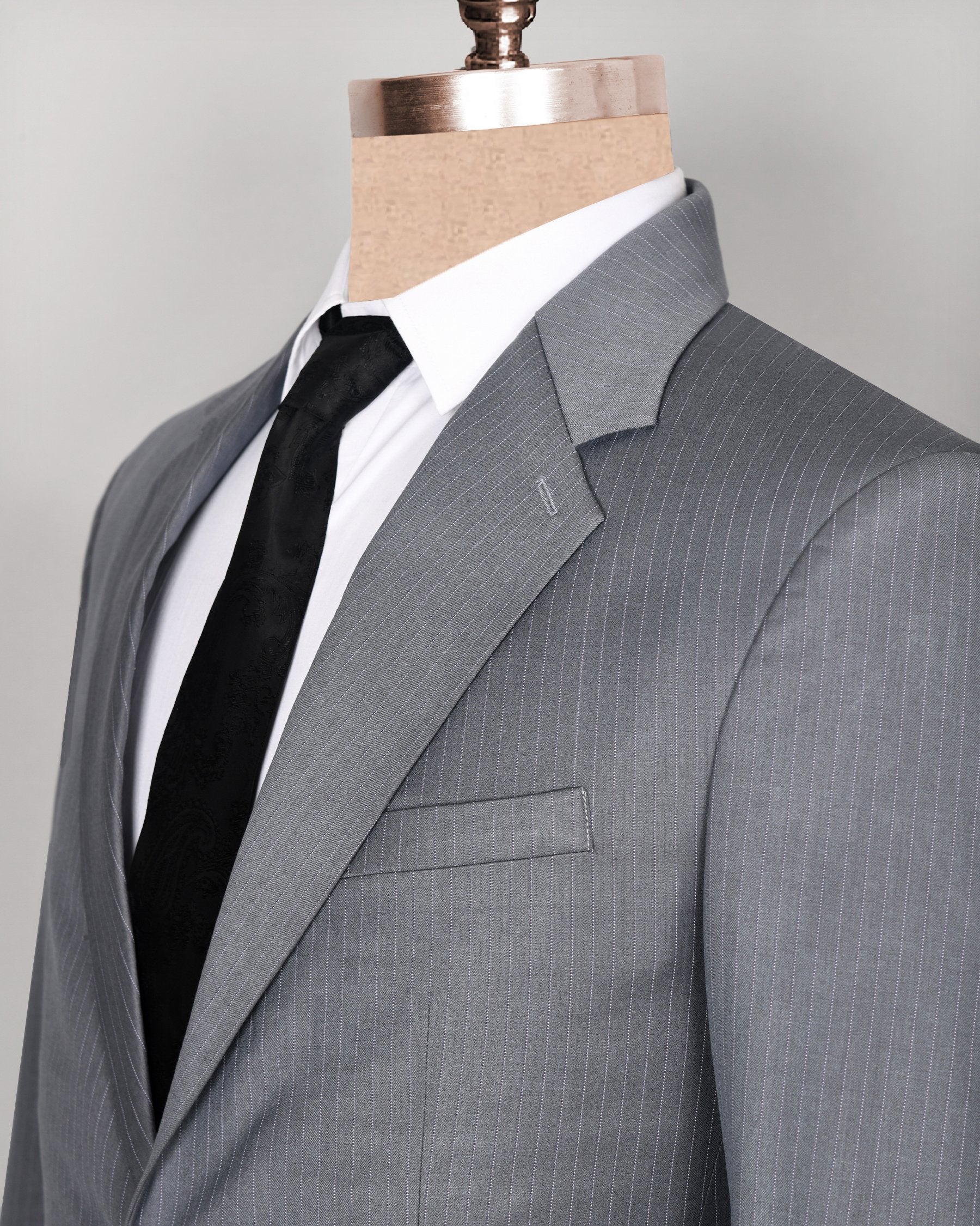 Hemsworth Metal Grey Striped Wool blend Blazer