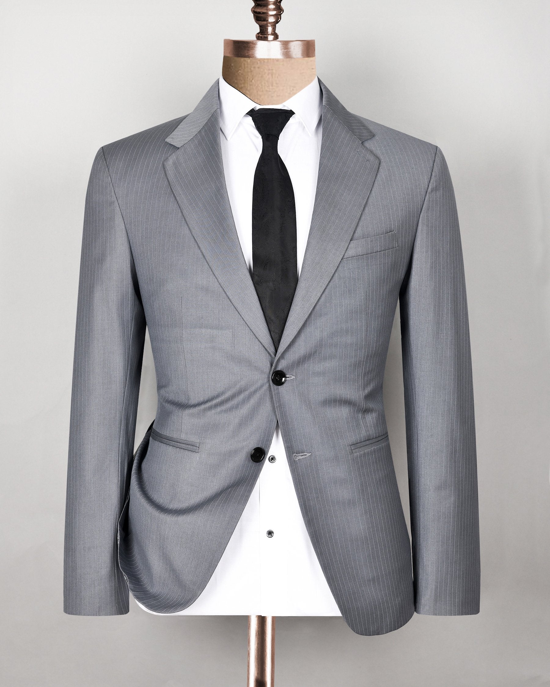 Hemsworth Metal Grey Striped Wool blend Blazer