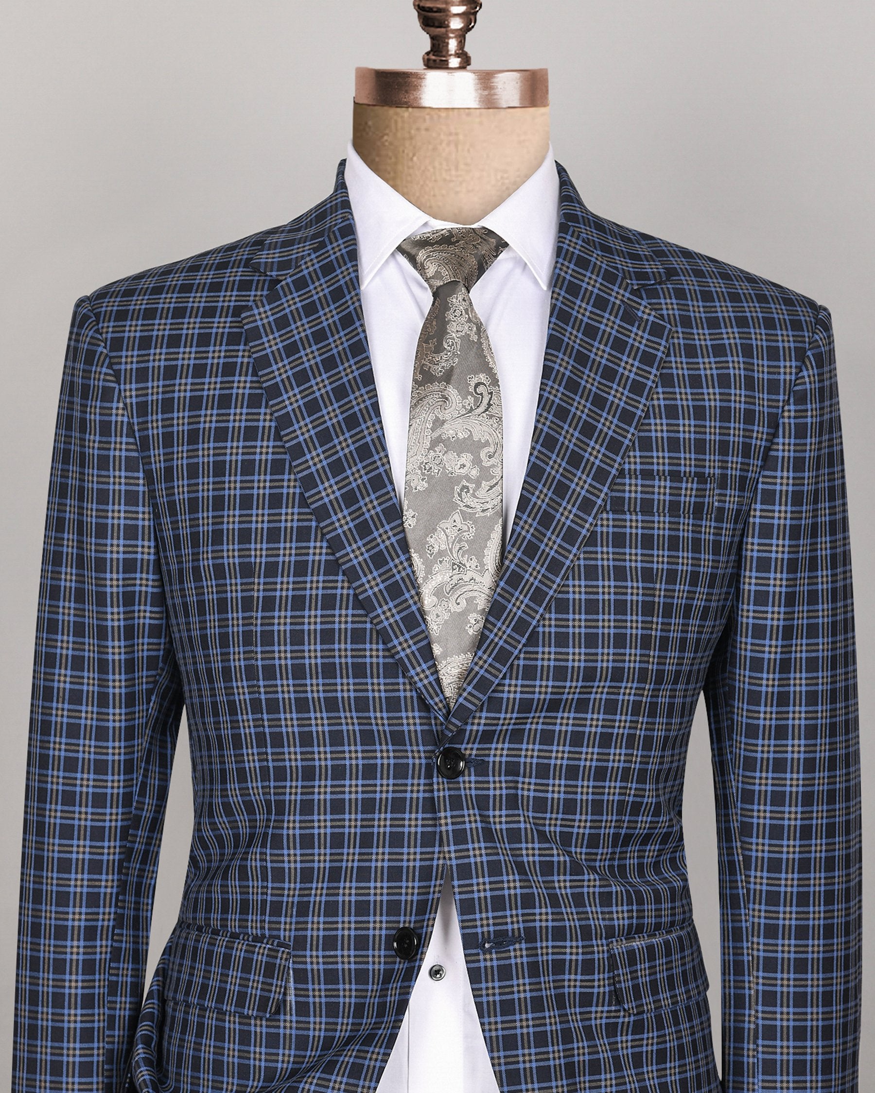 Navy Plaid Wool blend Blazer BL512SB-38, BL512SB-44, BL512SB-56, BL512SB-50, BL512SB-52, BL512SB-60, BL512SB-46, BL512SB-58, BL512SB-36, BL512SB-42, BL512SB-40, BL512SB-48, BL512SB-54