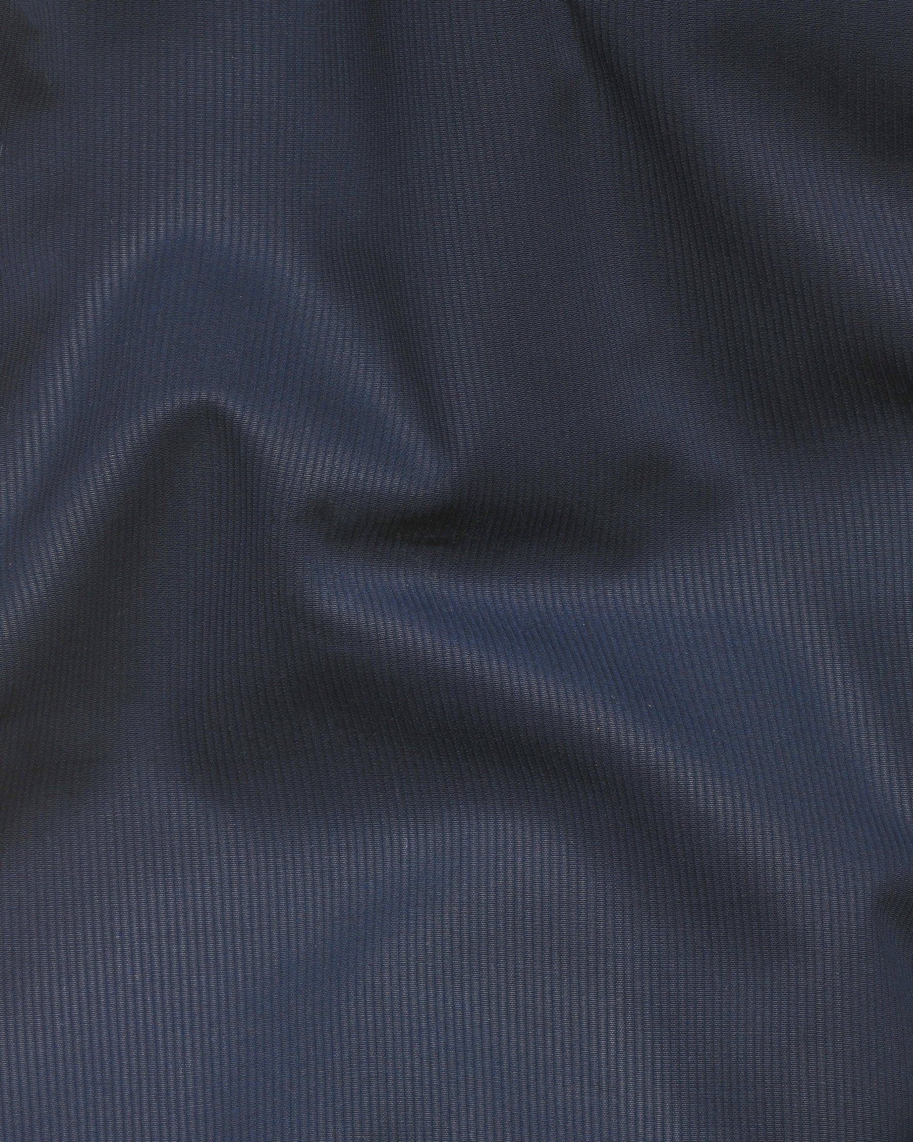 Navy Subtle Pinstriped Premium Cotton Sport Blazer