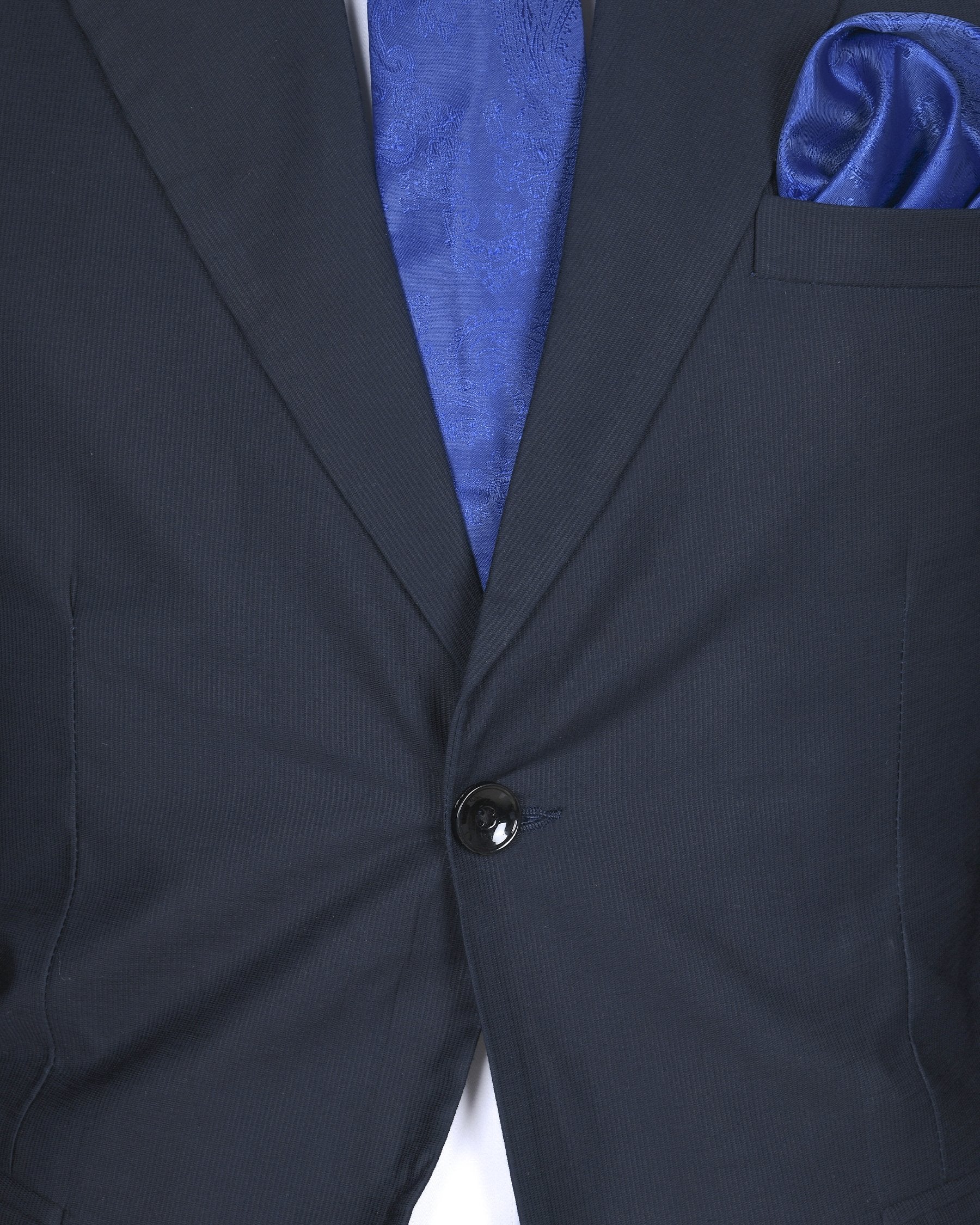 Navy Subtle Pinstriped Premium Cotton Sport Blazer