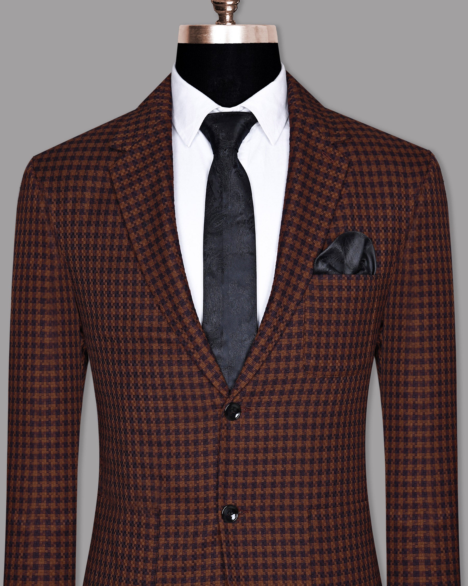 Brown with Navy Tweed Wool Tweed Blazer BL683SB-46, BL683SB-54, BL683SB-56, BL683SB-42, BL683SB-36, BL683SB-52, BL683SB-60, BL683SB-44, BL683SB-50, BL683SB-58, BL683SB-38, BL683SB-40, BL683SB-48