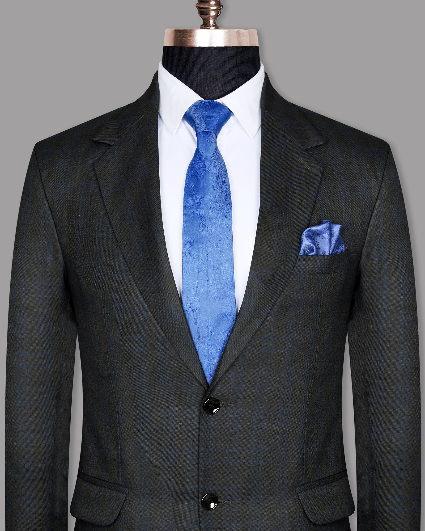 Charcoal with Blue windowpane Wool Blend Blazer BL712SB-38, BL712SB-42, BL712SB-46, BL712SB-40, BL712SB-44, BL712SB-60, BL712SB-56, BL712SB-48, BL712SB-50, BL712SB-36, BL712SB-52, BL712SB-54, BL712SB-58