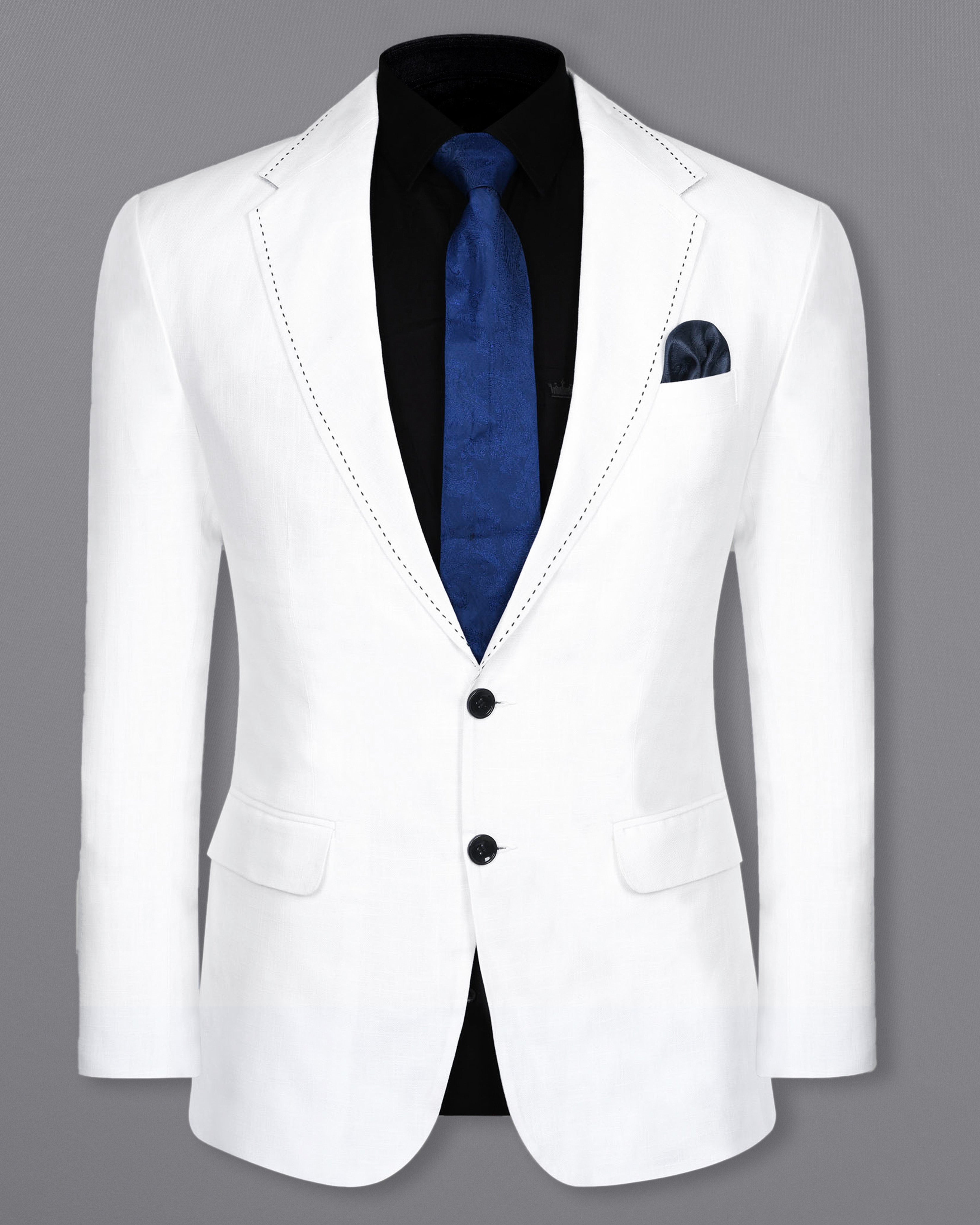 Bright White Luxurious Linen Designer Blazer