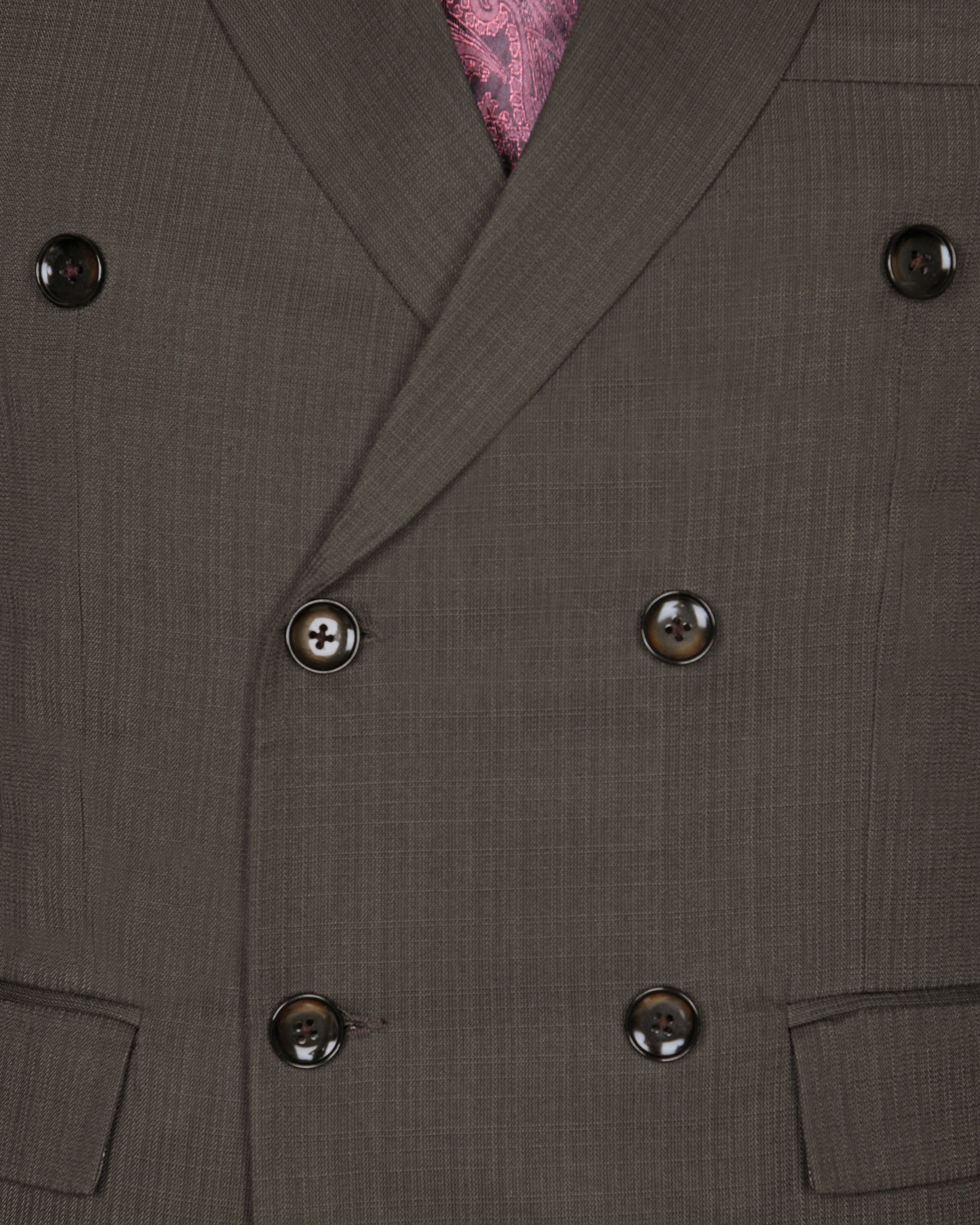 Cedar Brown Wool Blend Double Breasted Blazer
