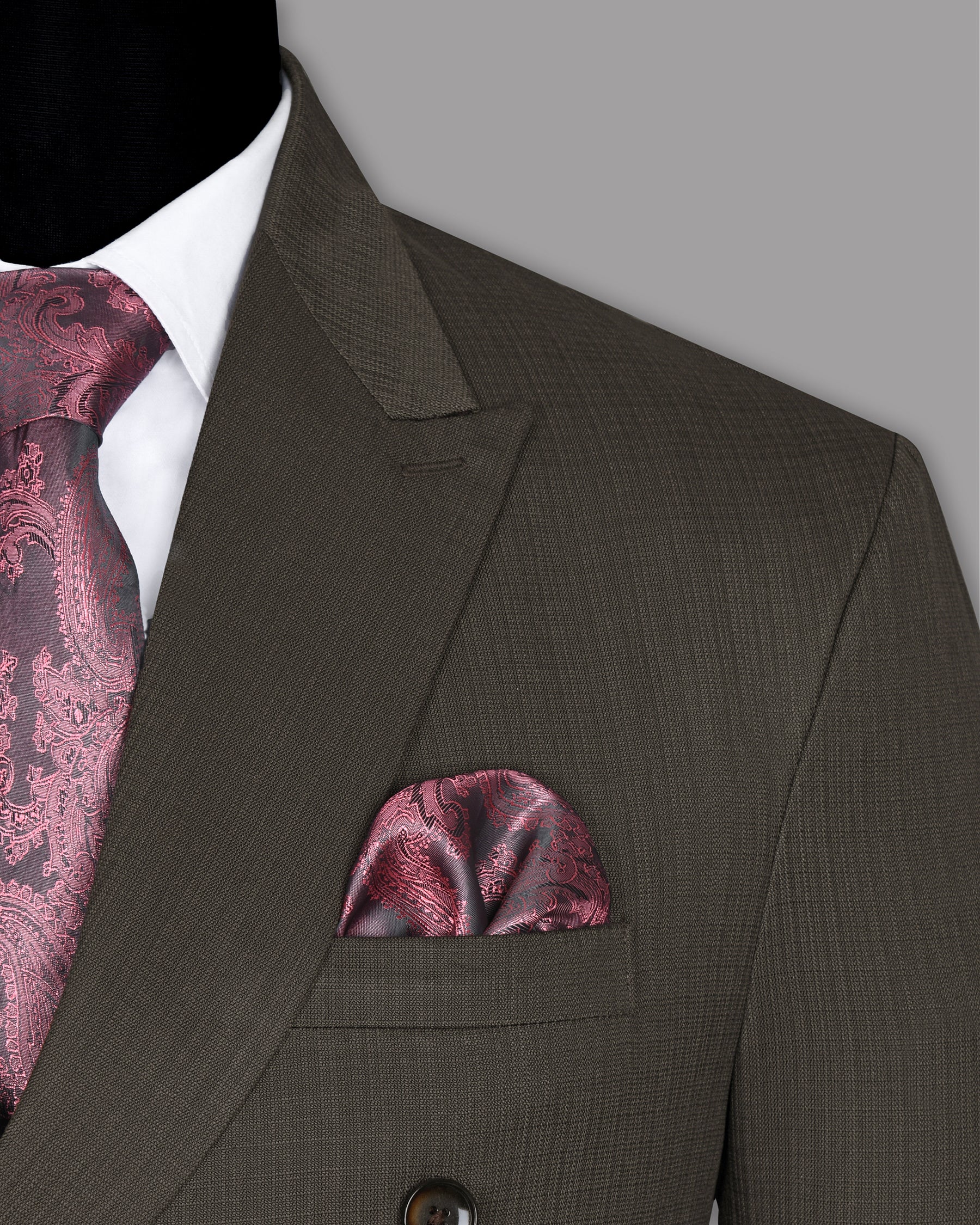Cedar Brown Wool Blend Double Breasted Blazer