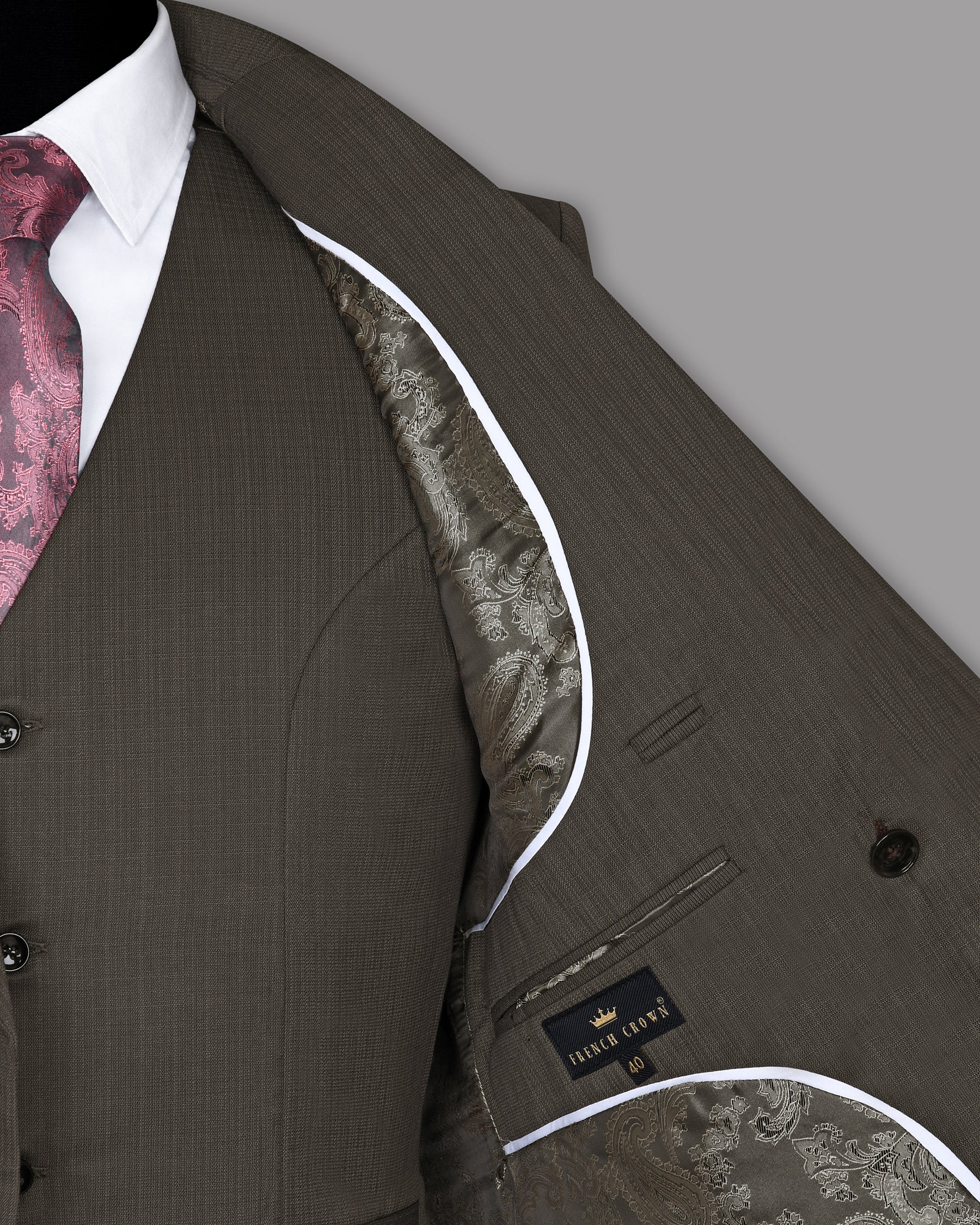 Cedar Brown Wool Blend Double Breasted Blazer