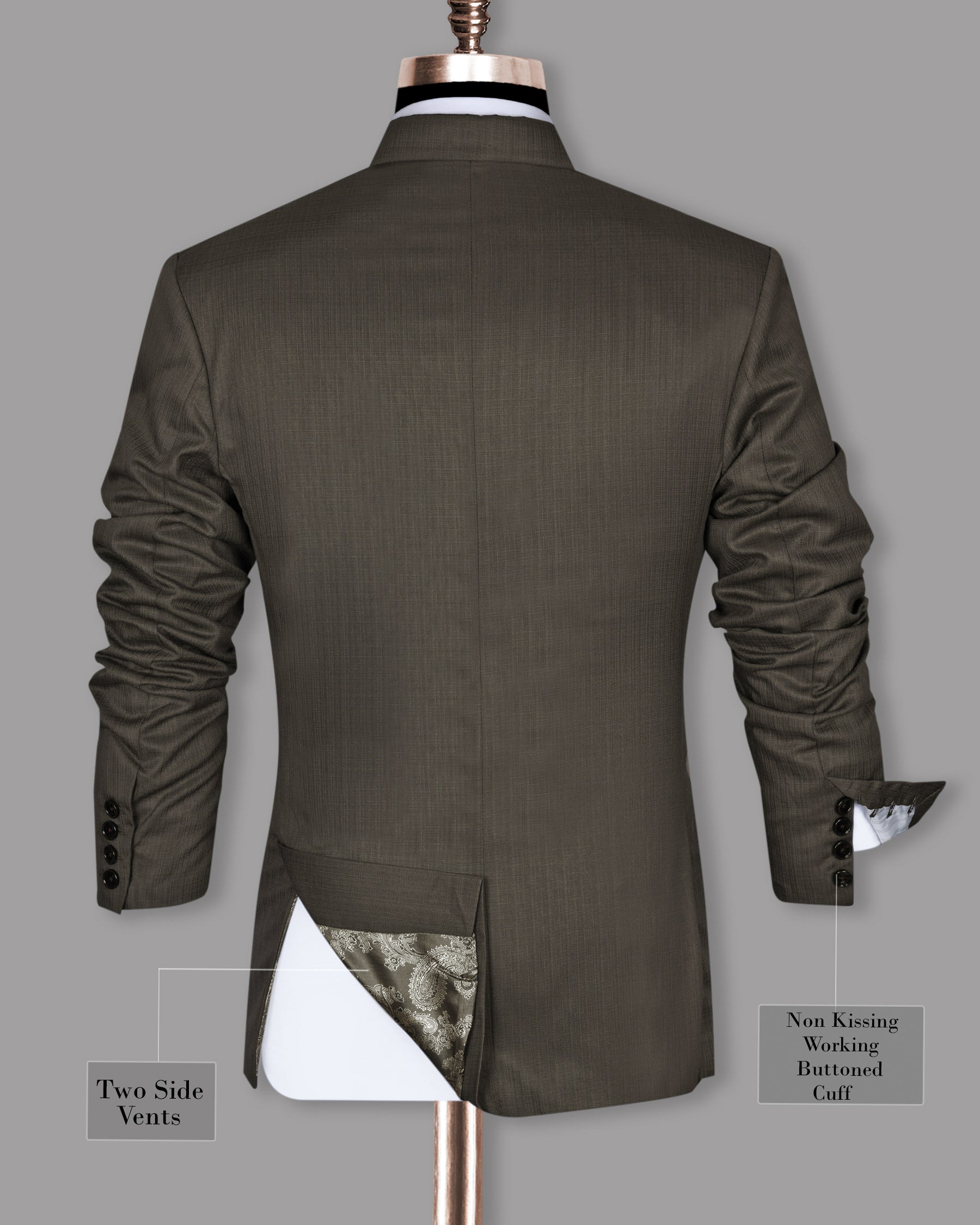 Cedar Brown Wool Blend Double Breasted Blazer