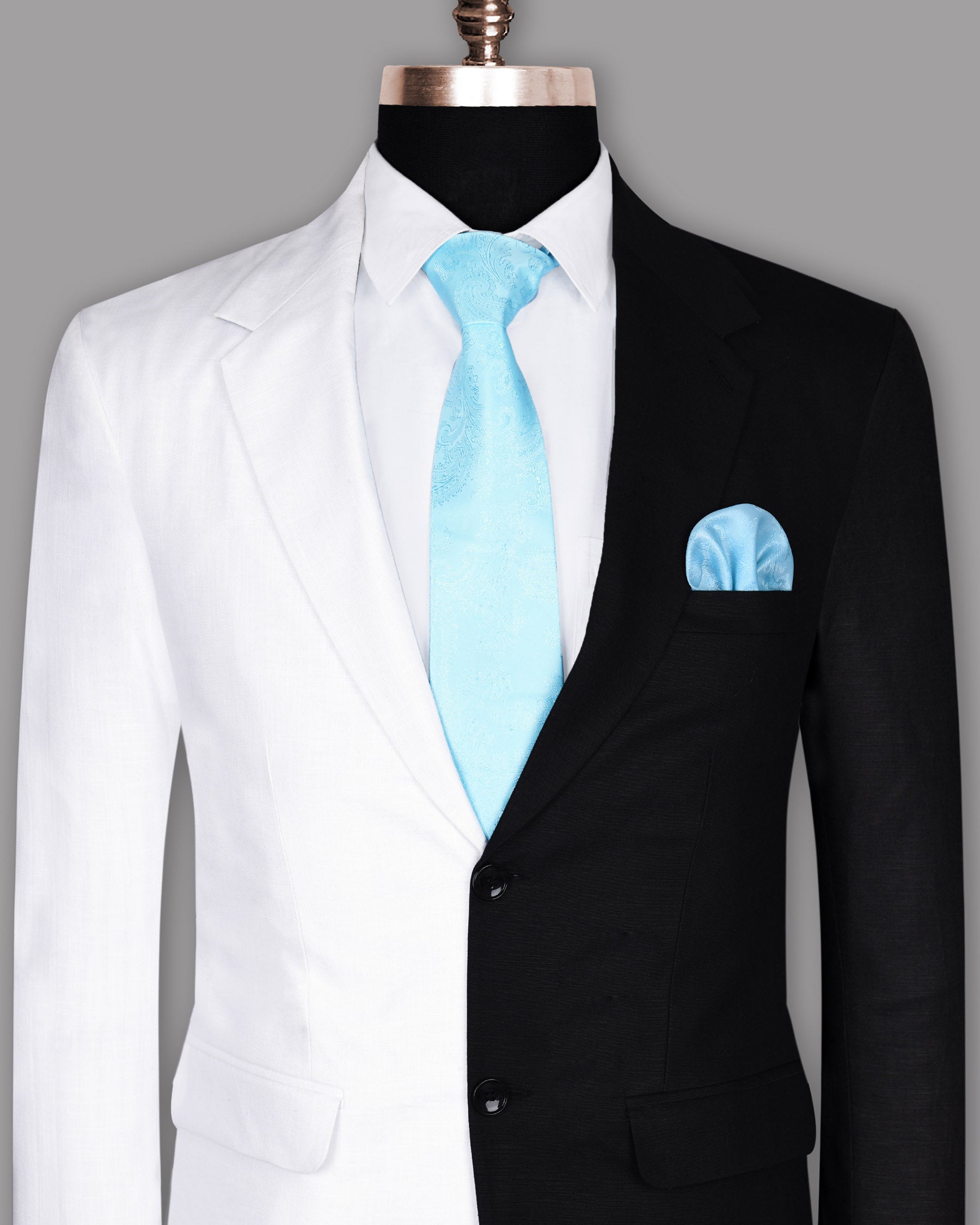 Half white and Half Black Premium Linen Sport Blazer BL750SB-46, BL750SB-56, BL750SB-54, BL750SB-50, BL750SB-58, BL750SB-38, BL750SB-60, BL750SB-40, BL750SB-36, BL750SB-42, BL750SB-48, BL750SB-52, BL750SB-44