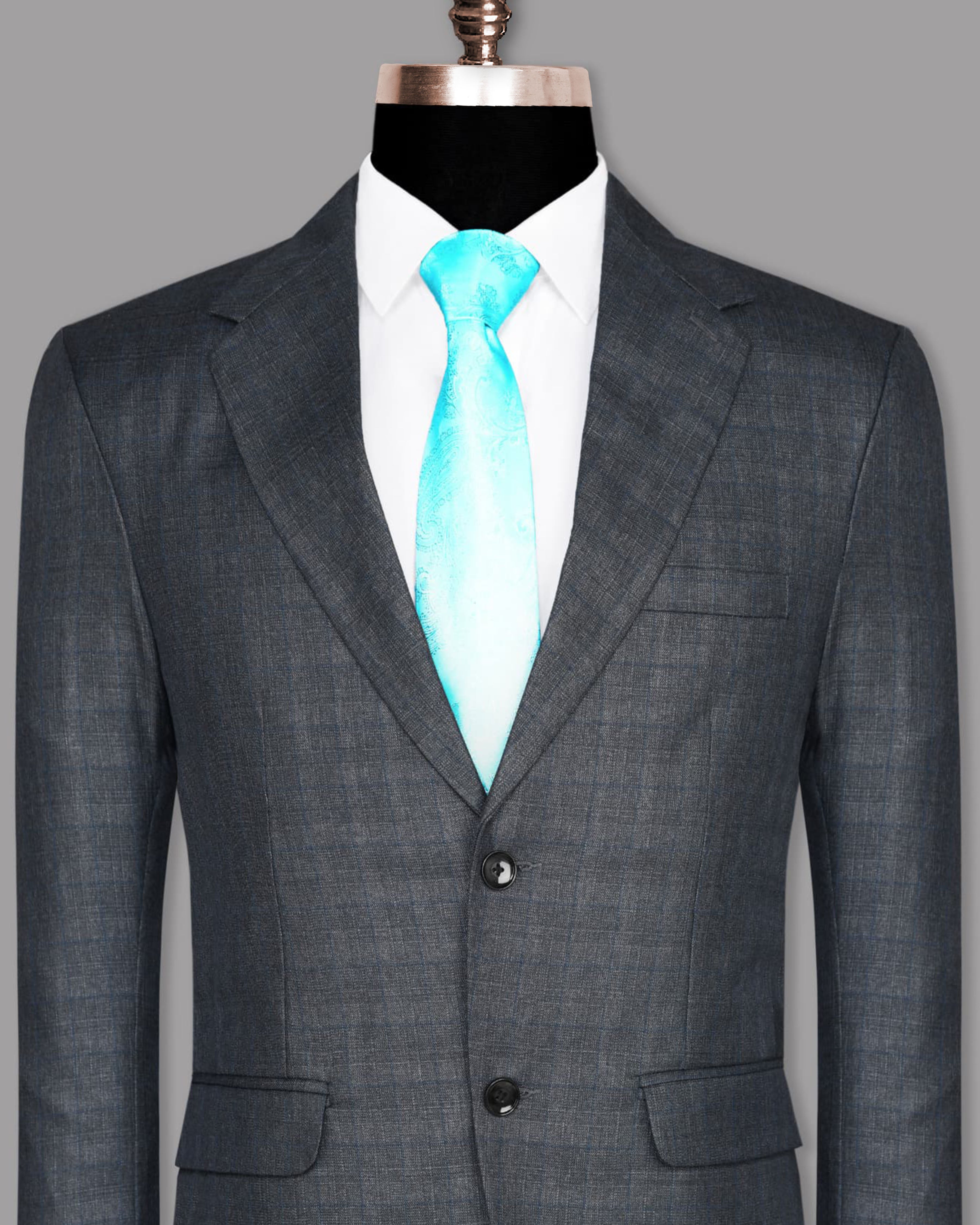 Charcoal with Subtle sky Windowpane Wool Blend Blazer BL789SB-42, BL789SB-48, BL789SB-46, BL789SB-36, BL789SB-38, BL789SB-60, BL789SB-40, BL789SB-52, BL789SB-58, BL789SB-56, BL789SB-54, BL789SB-44, BL789SB-50