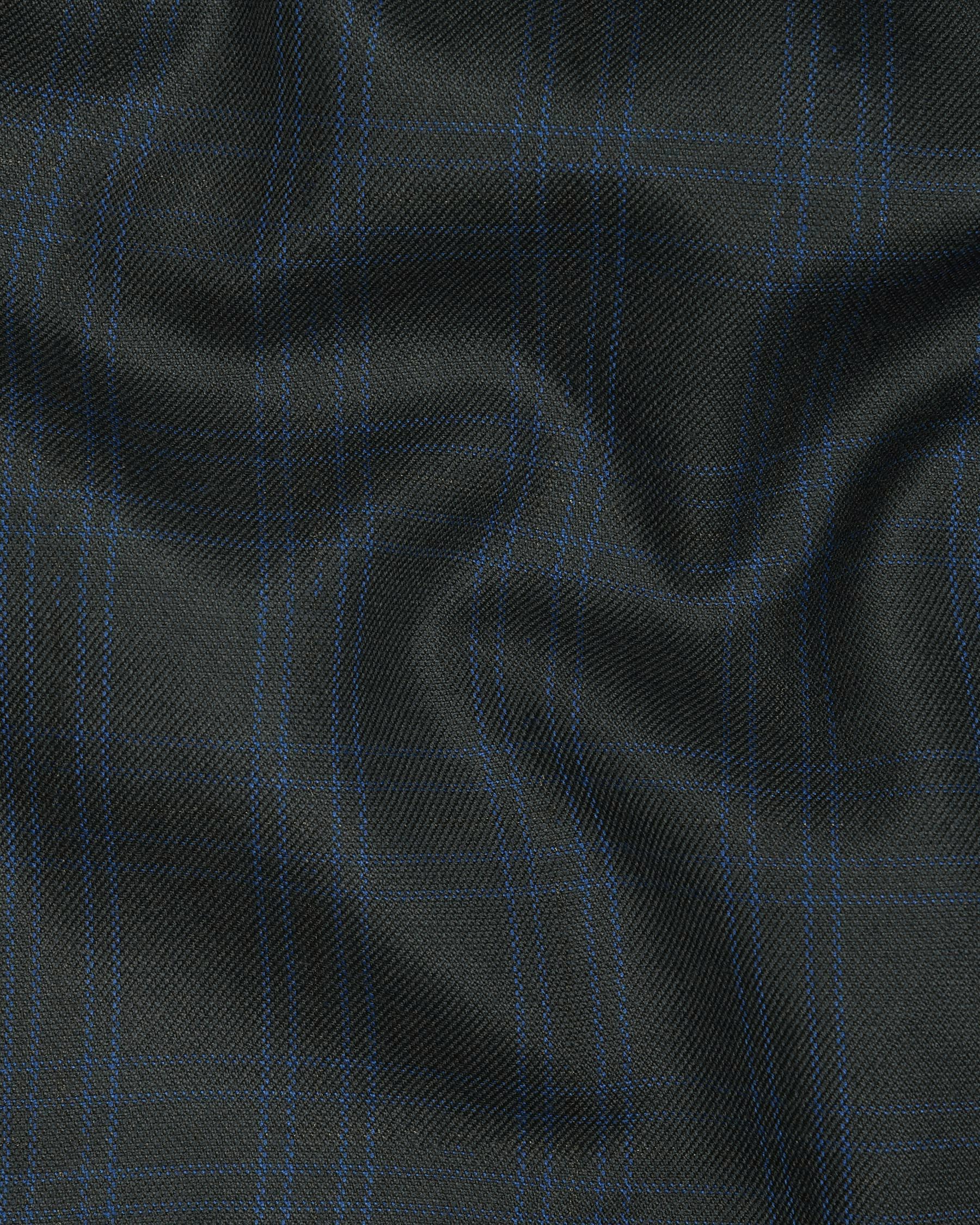 Charcoal Subtle Windowpane Wool Blend Blazer
