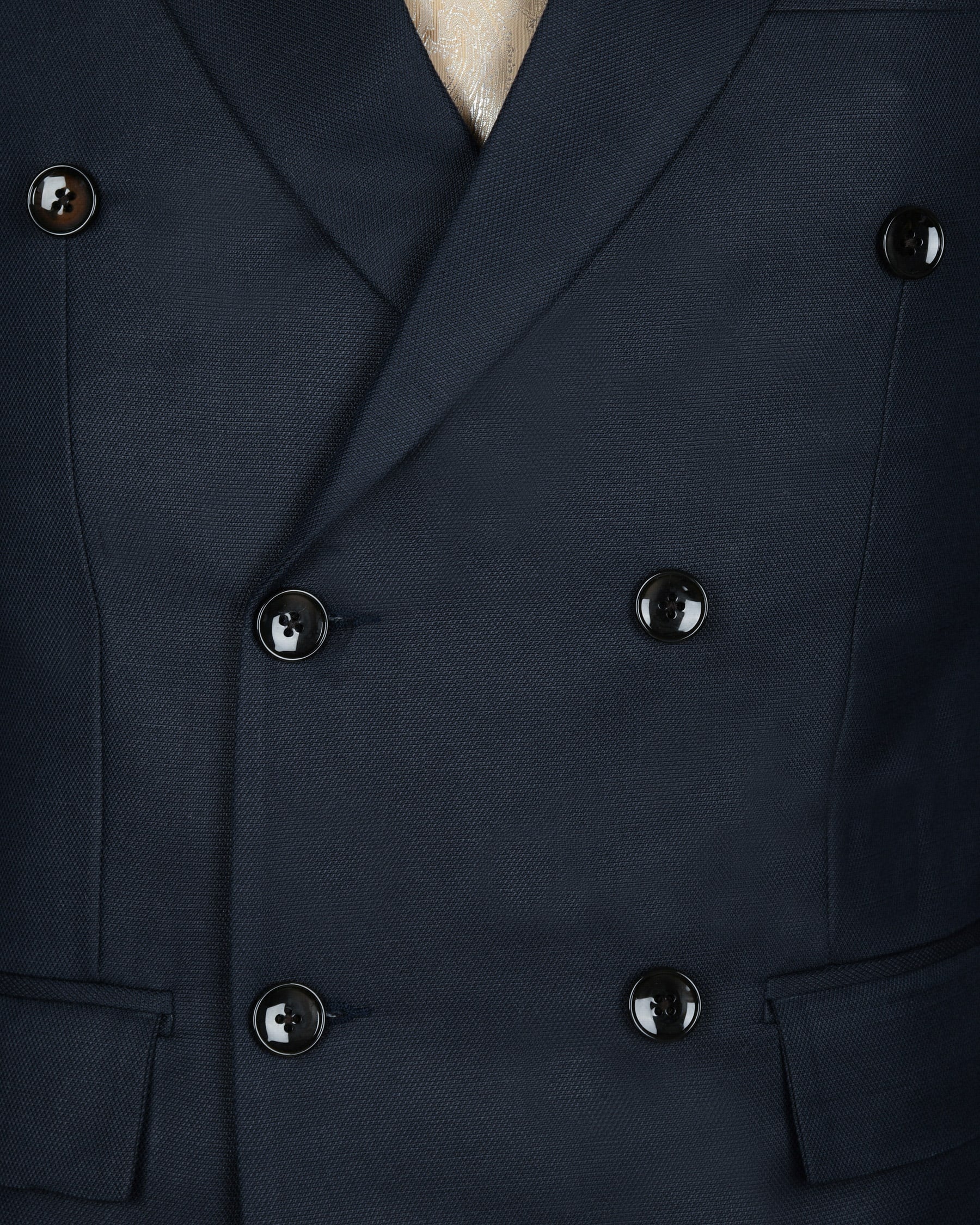 Royal Blue Wool Rich Double Breasted Blazer