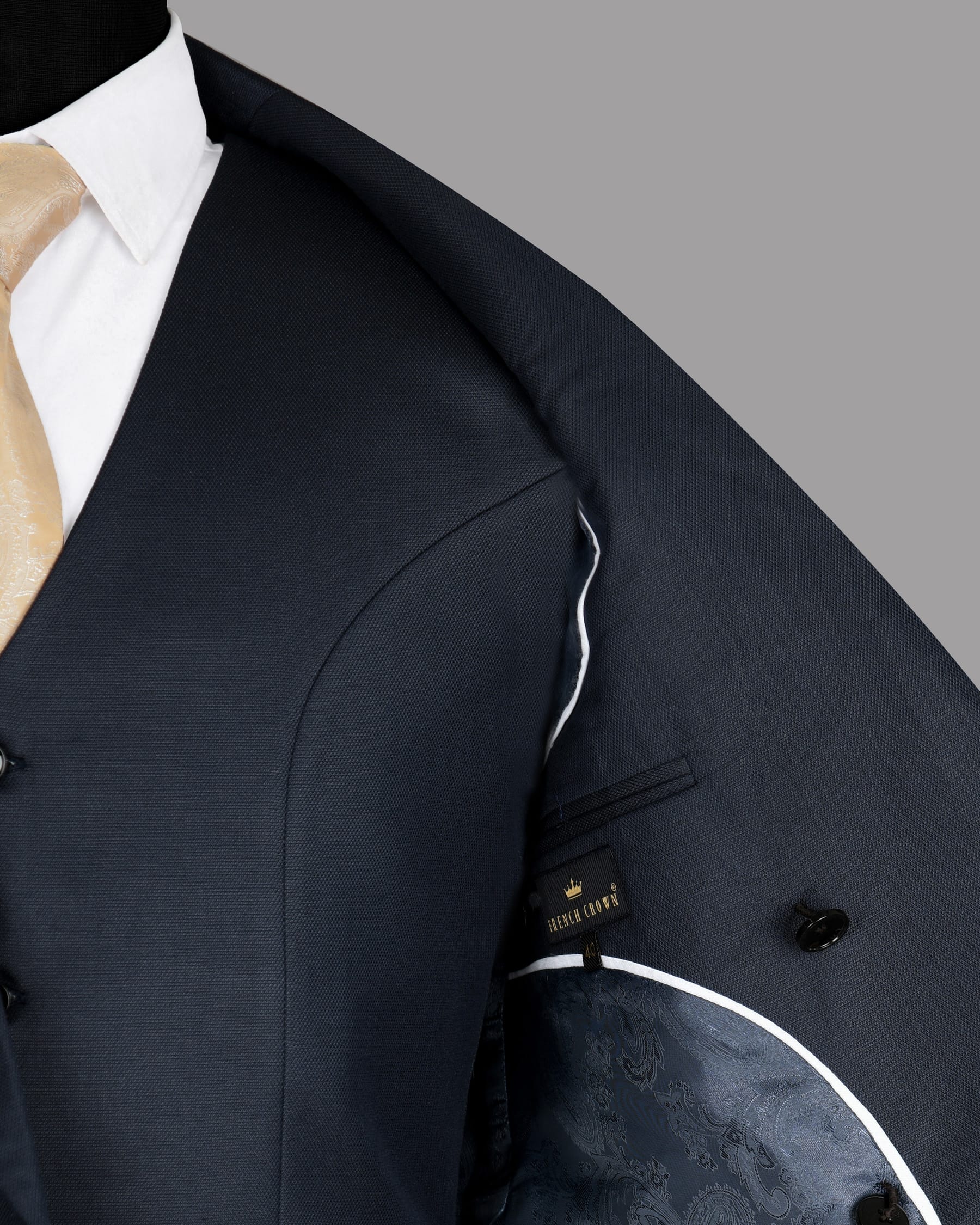 Royal Blue Wool Rich Double Breasted Blazer