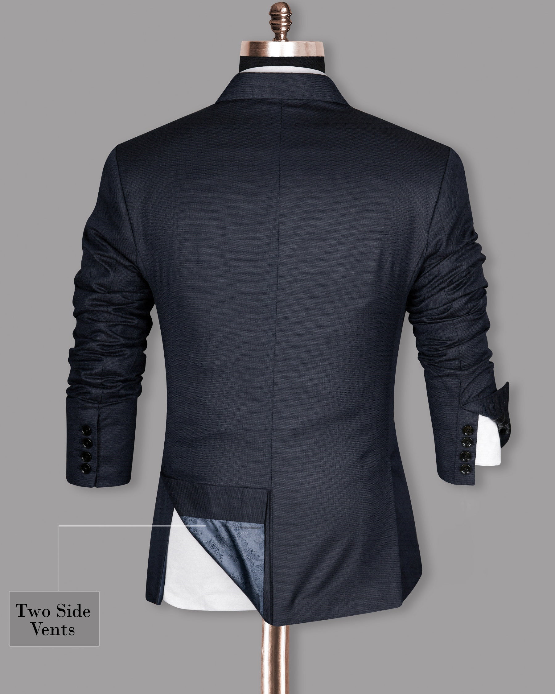 Royal Blue Wool Rich Double Breasted Blazer