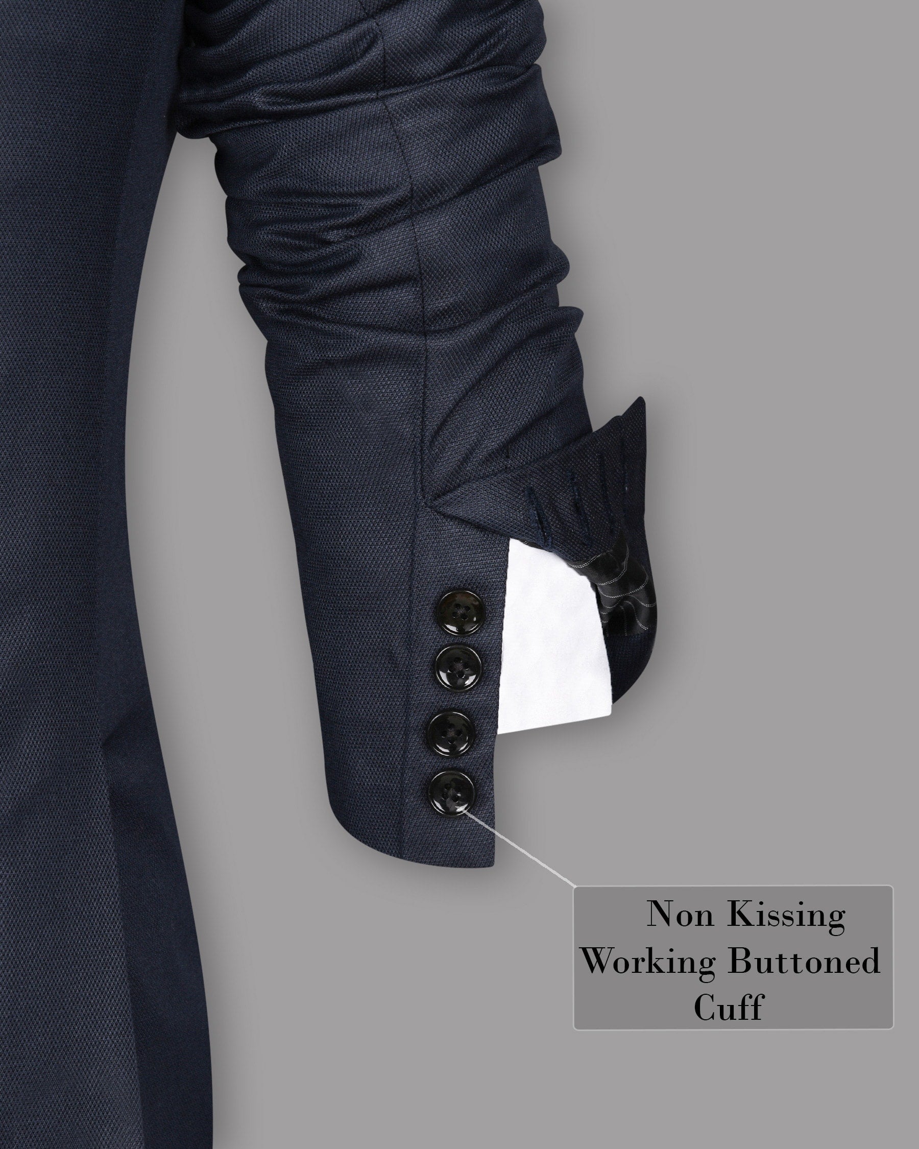 Royal Blue Wool Rich Double Breasted Blazer
