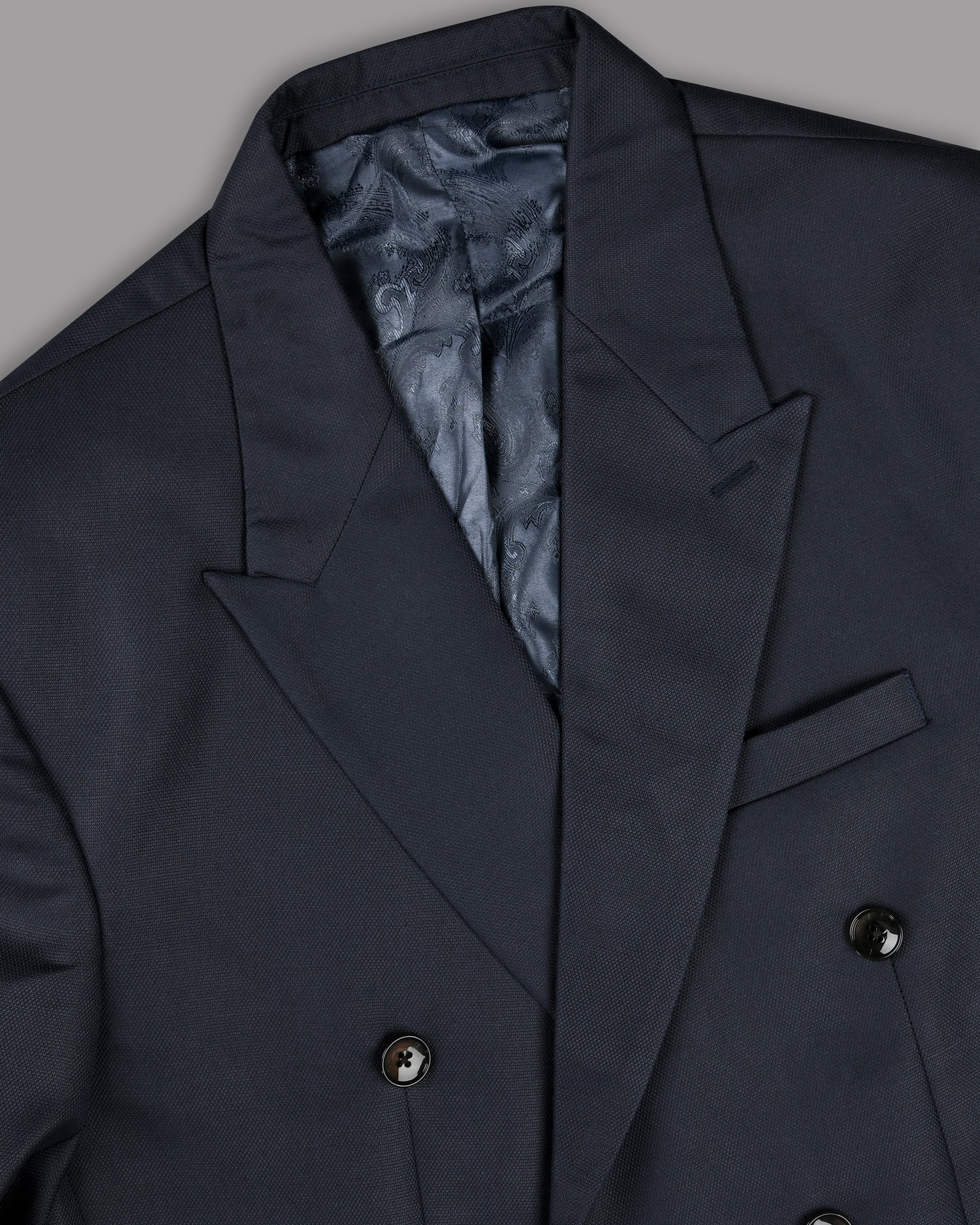 Royal Blue Wool Rich Double Breasted Blazer