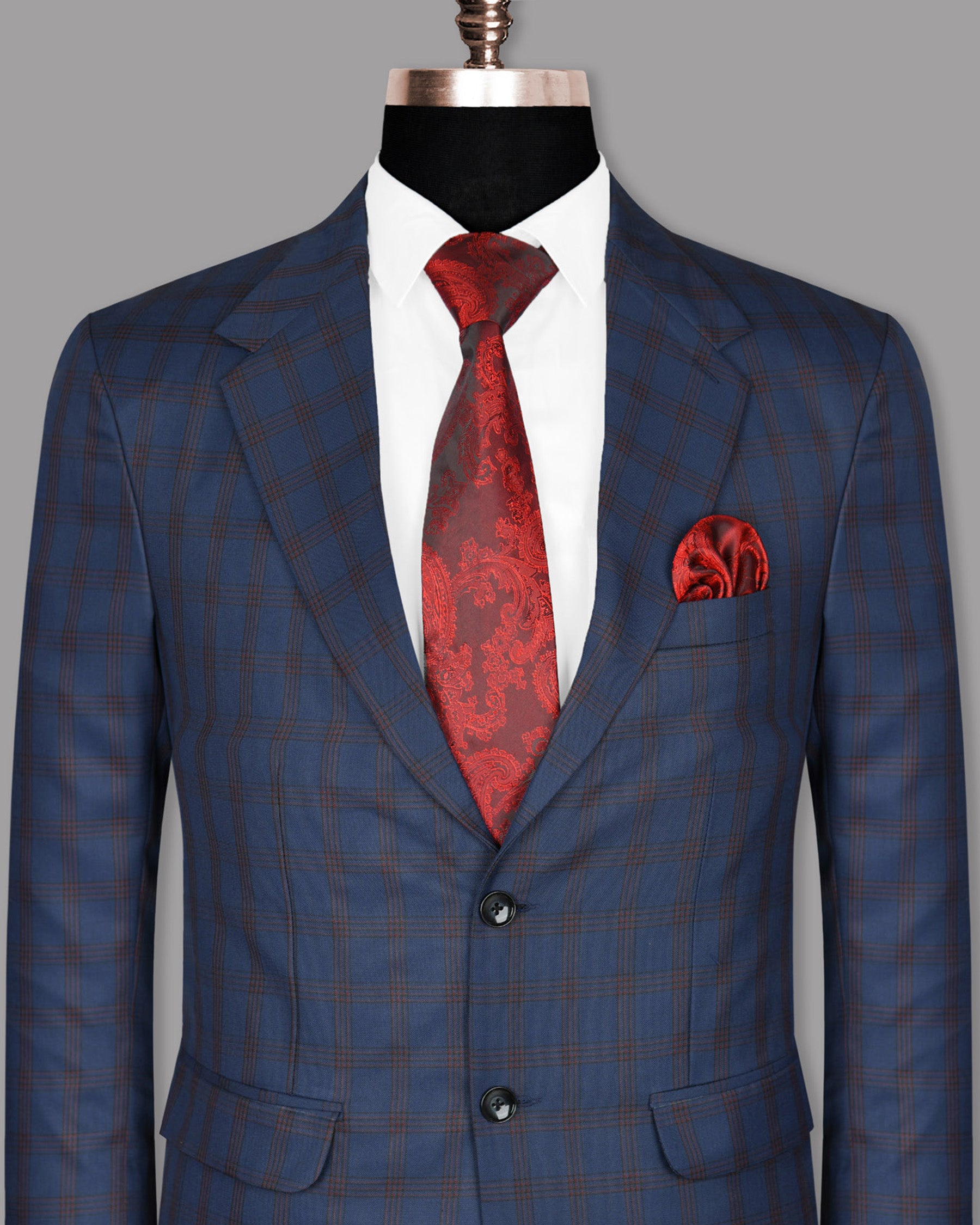 Space Blue with Russet Windowpane Premium Wool Rich Blazer BL926-SB-48, BL926-SB-50, BL926-SB-58, BL926-SB-60, BL926-SB-36, BL926-SB-38, BL926-SB-42, BL926-SB-44, BL926-SB-46, BL926-SB-54, BL926-SB-40, BL926-SB-52, BL926-SB-56