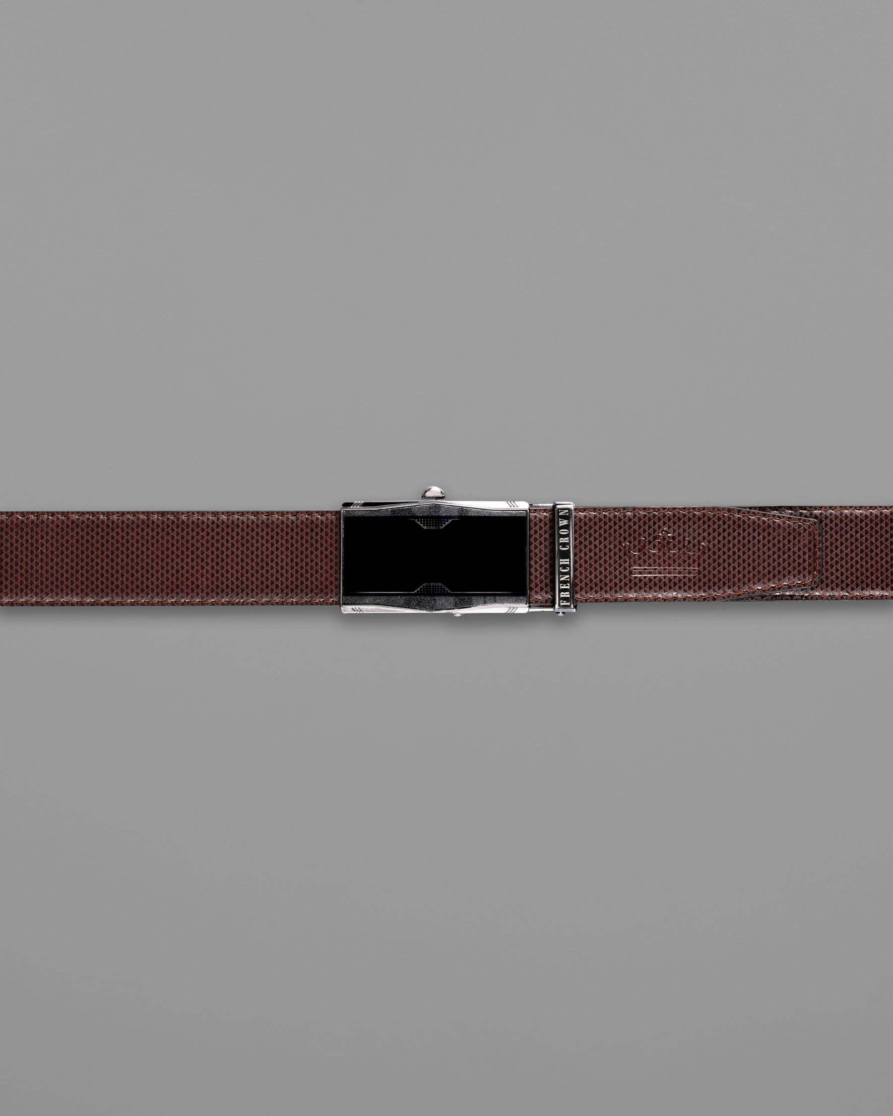 Matt Grey with Jade black Patterned No hole buckle Reversible Black and Brown Vegan Leather Handcrafted Belt