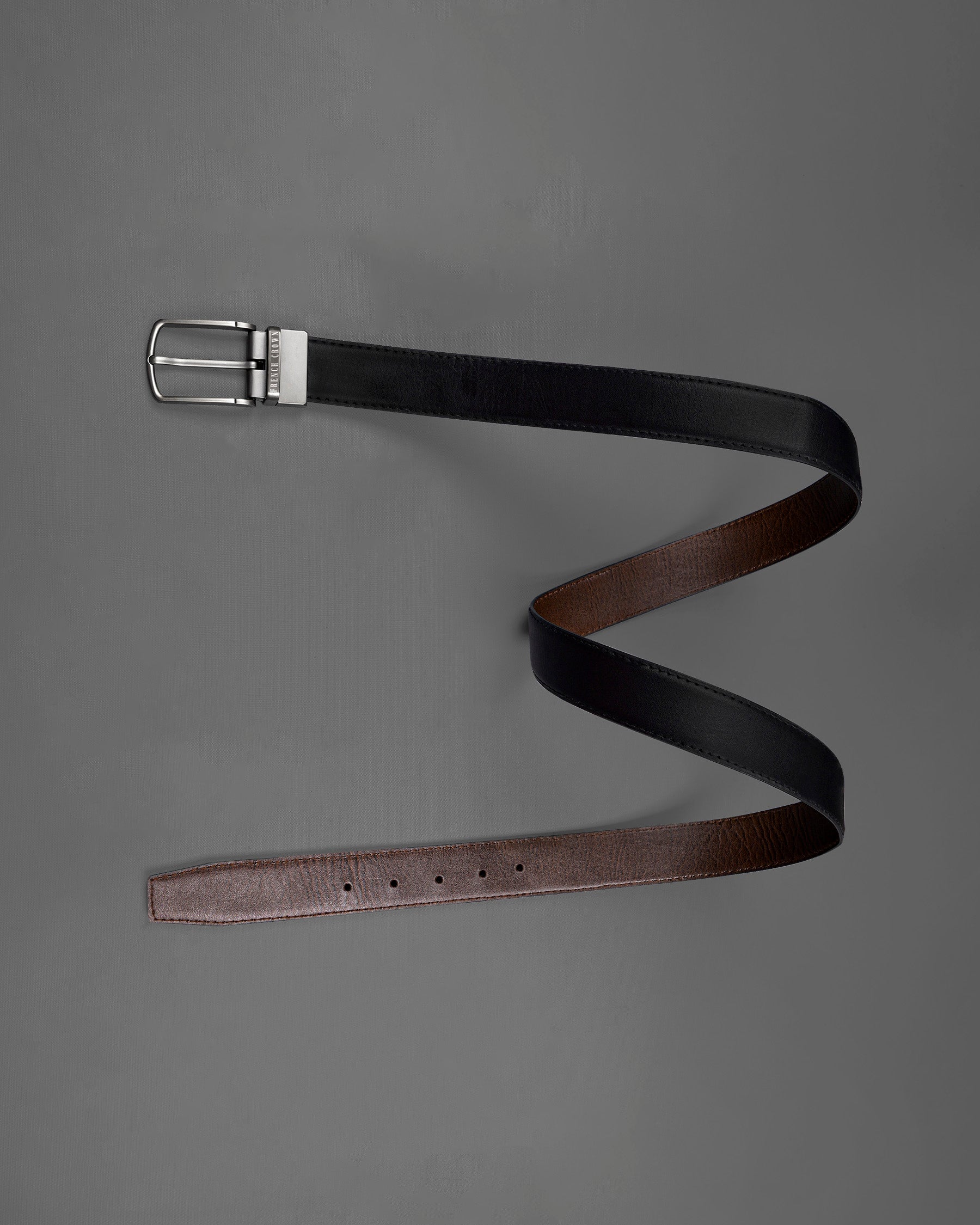 Silver Buckle with Jade Black and Brown Leather Free Handcrafted Reversible Belt  BT052-28, BT052-30, BT052-32, BT052-34, BT052-36, BT052-38 	
