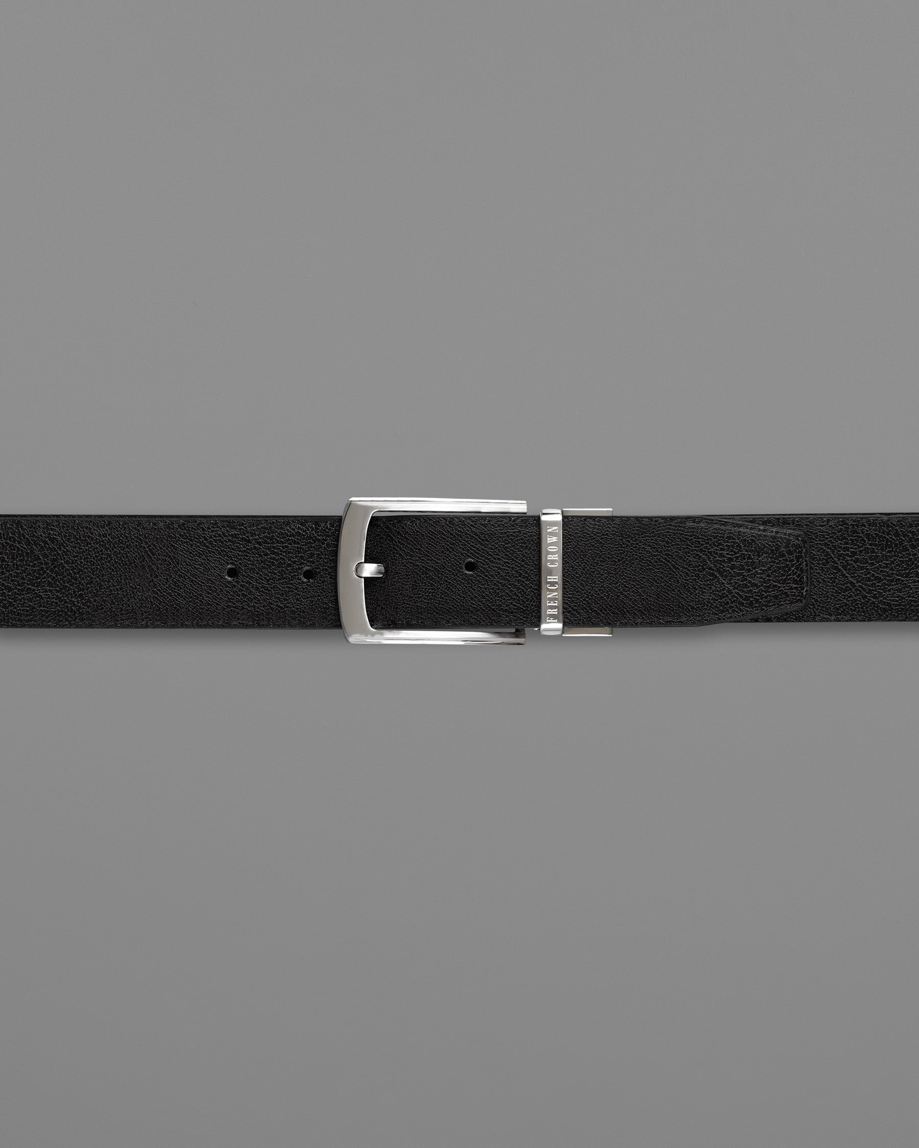 Silver Metallic Buckle with Jade Black and Brown Leather Free Handcrafted Reversible Belt BT070-28, BT070-30, BT070-32, BT070-34, BT070-36, BT070-38