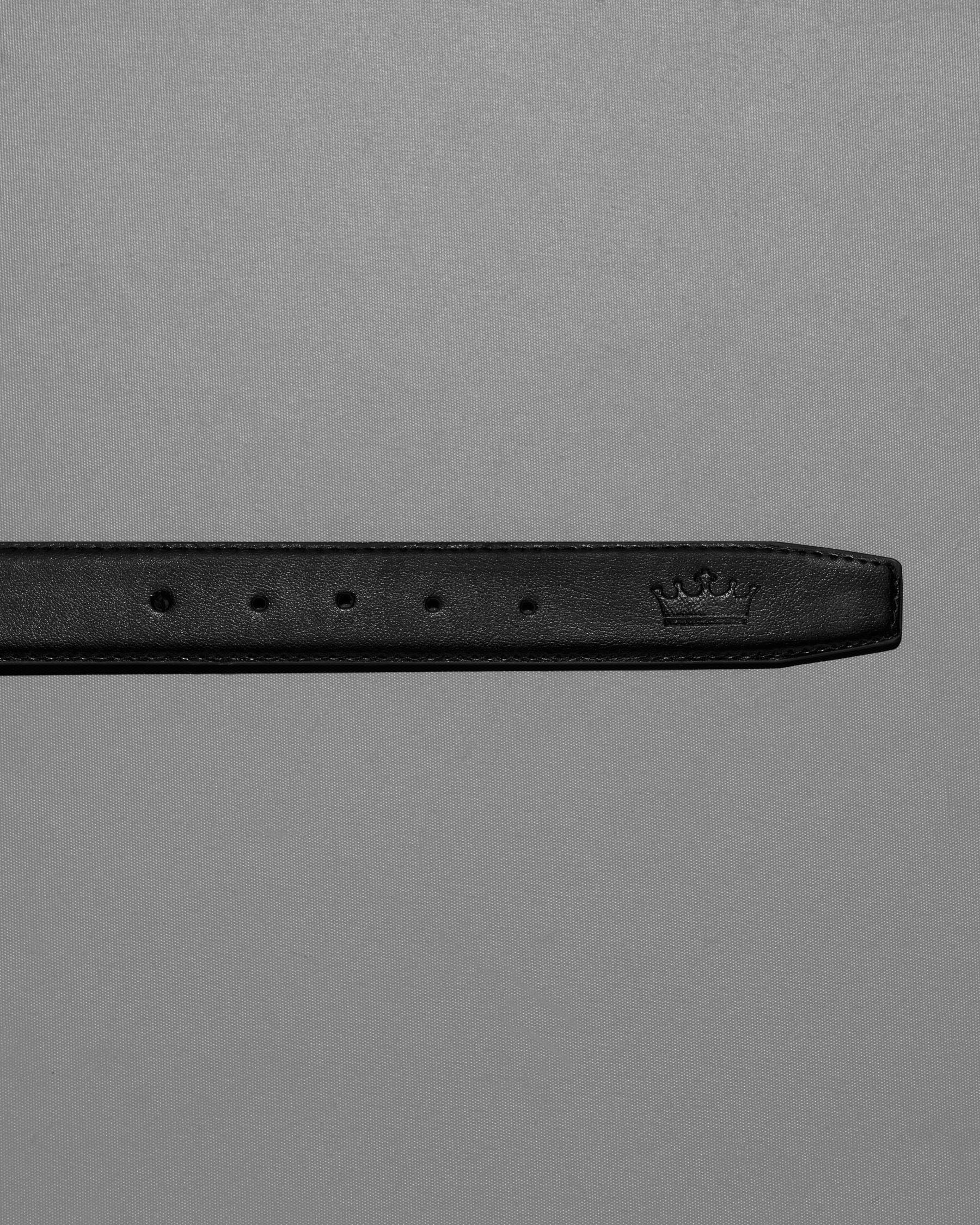 Silver Metallic Buckle with Jade Black and Brown Leather Free Handcrafted Reversible Belt BT070-28, BT070-30, BT070-32, BT070-34, BT070-36, BT070-38