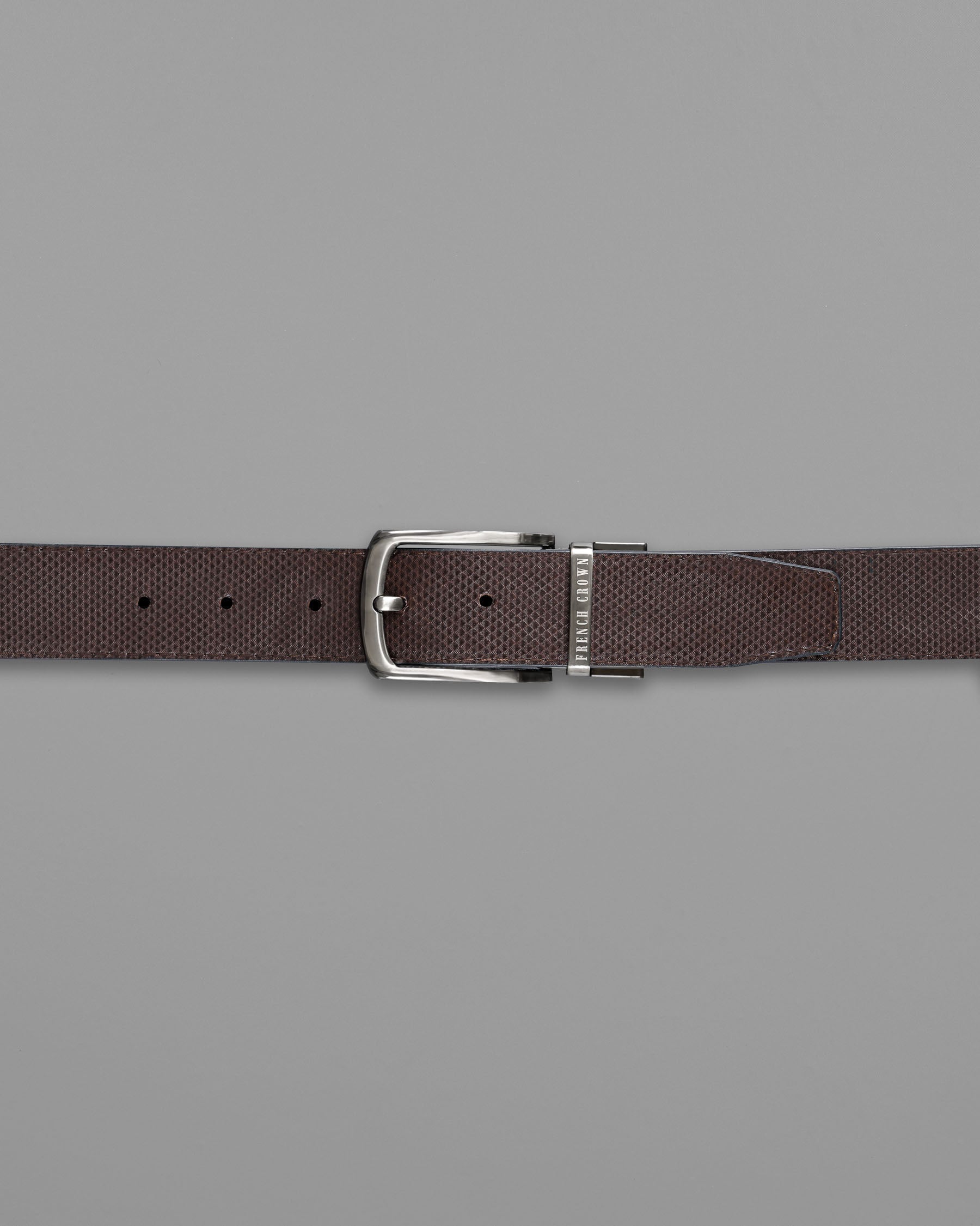 Silver Metallic Shiny Buckle with Jade Black and Brown Leather Free Handcrafted Reversible Belt BT075-28, BT075-30, BT075-32, BT075-34, BT075-36, BT075-38