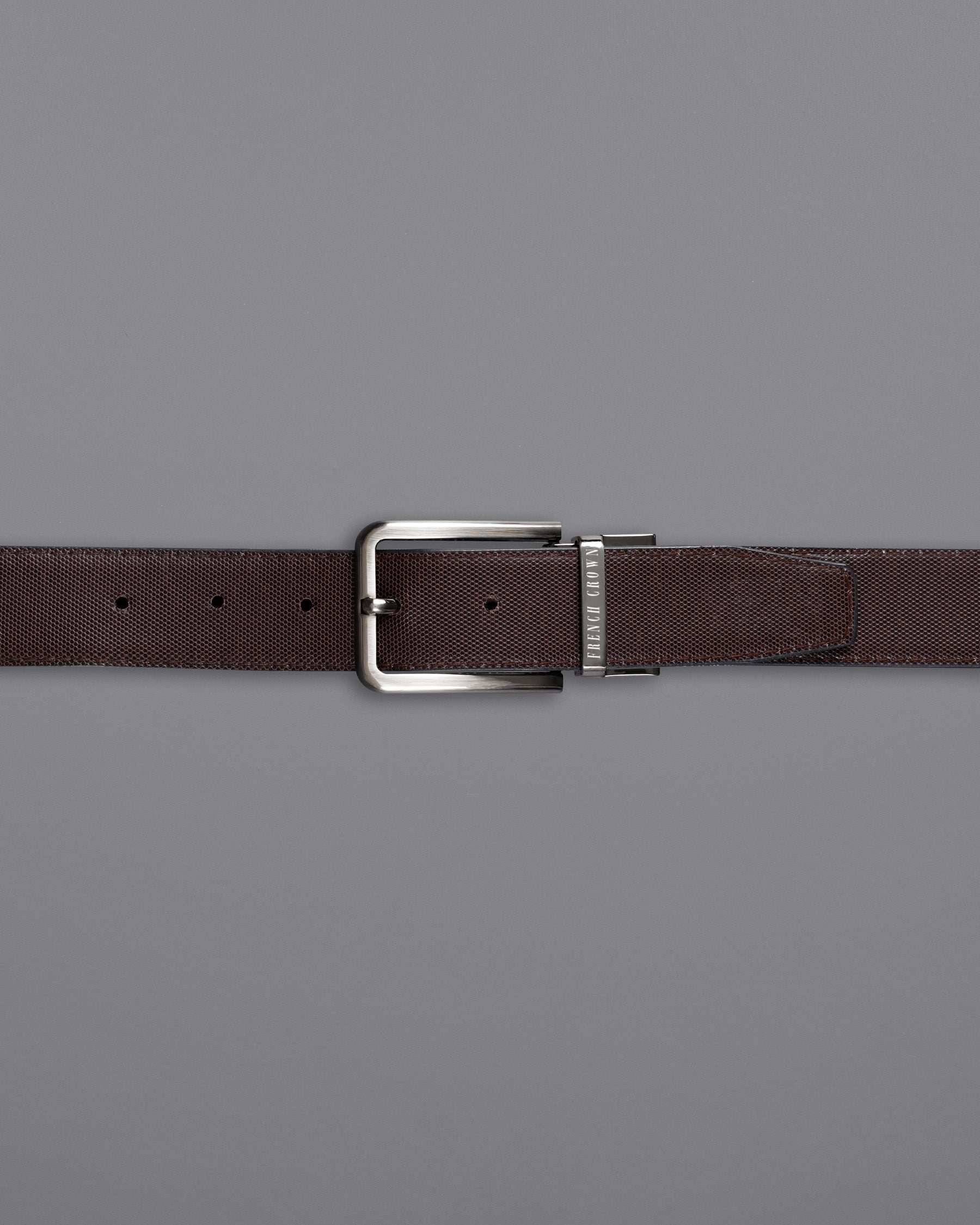 Silver Metallic Shiny Buckle with Jade Black and Brown Leather Free Handcrafted Reversible Belt