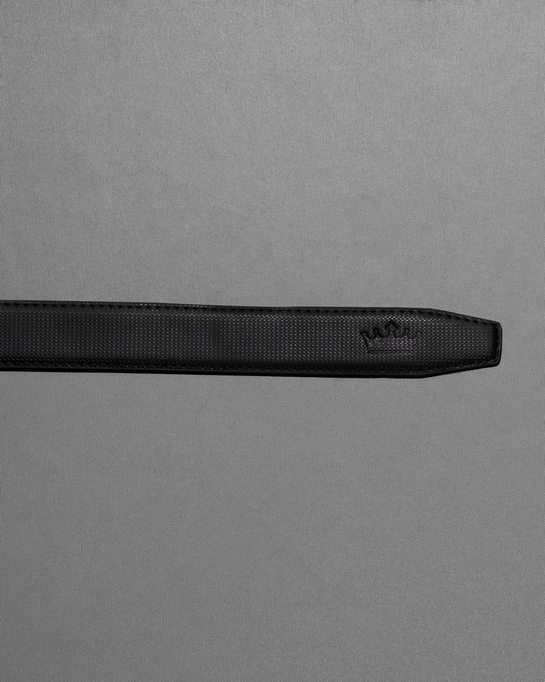 Designer Black and Silver Buckle Matte Finish with Jade Black and Dark Brown Leather Free Handcrafted Reversible Belt BT093-28, BT093-30, BT093-32, BT093-34, BT093-36, BT093-38 