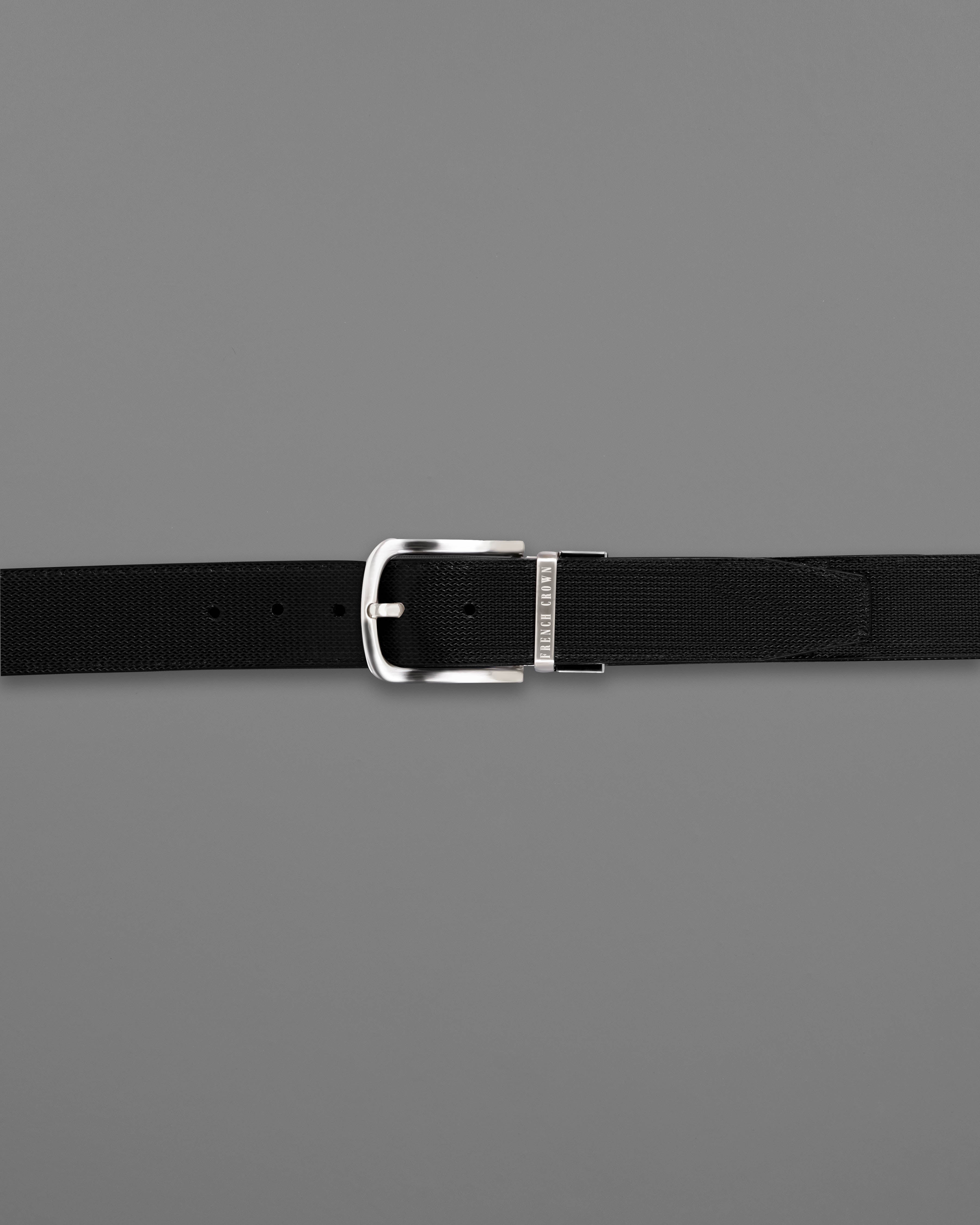 Silver Shiny Buckle With Jade Black and Brown  Leather Free Handcrafted Reversible Belt