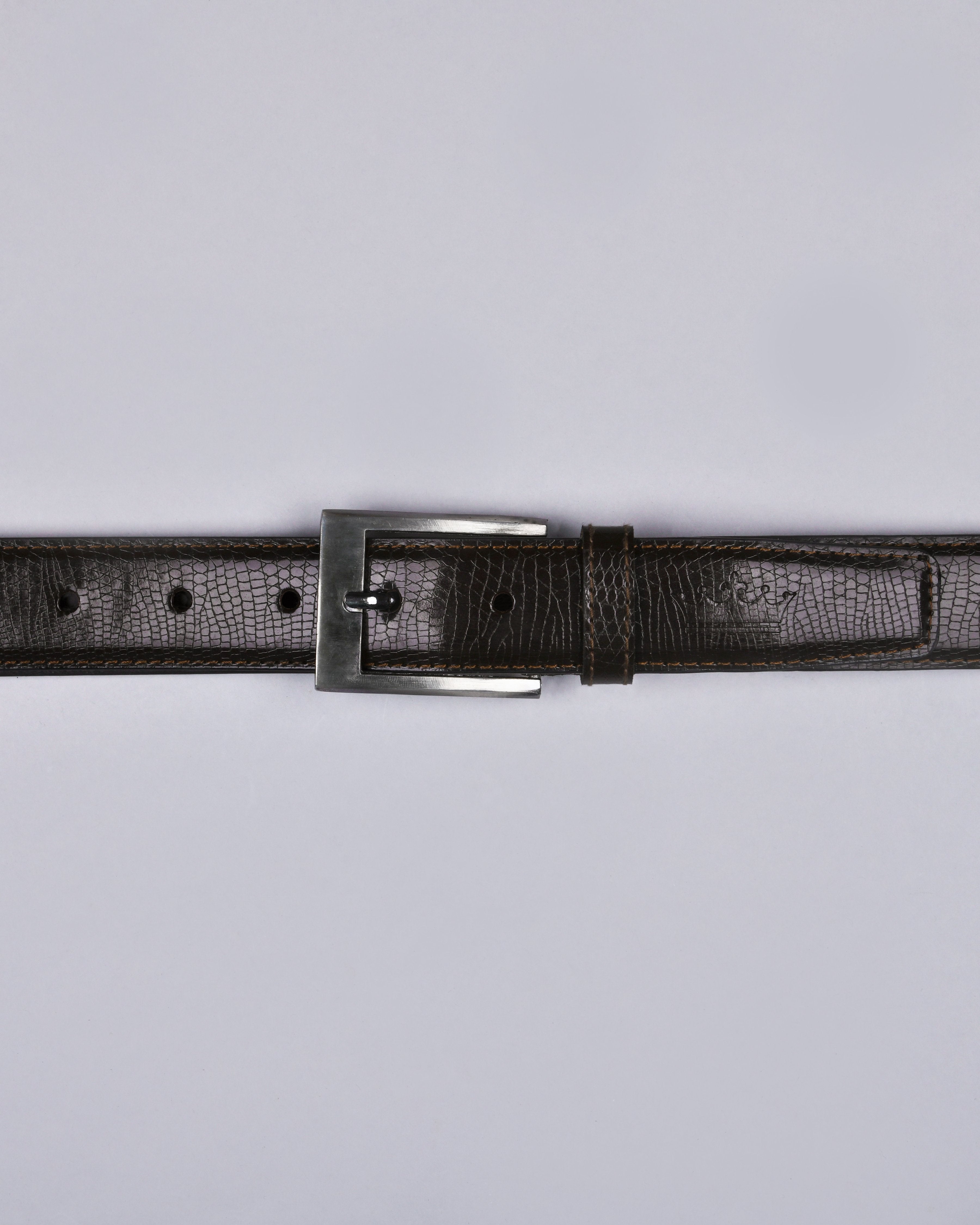 Brown Cobra Skin Textured Vegan Leather Handcrafted Belt BT04-34, BT04-36, BT04-32, BT04-38, BT04-28, BT04-30