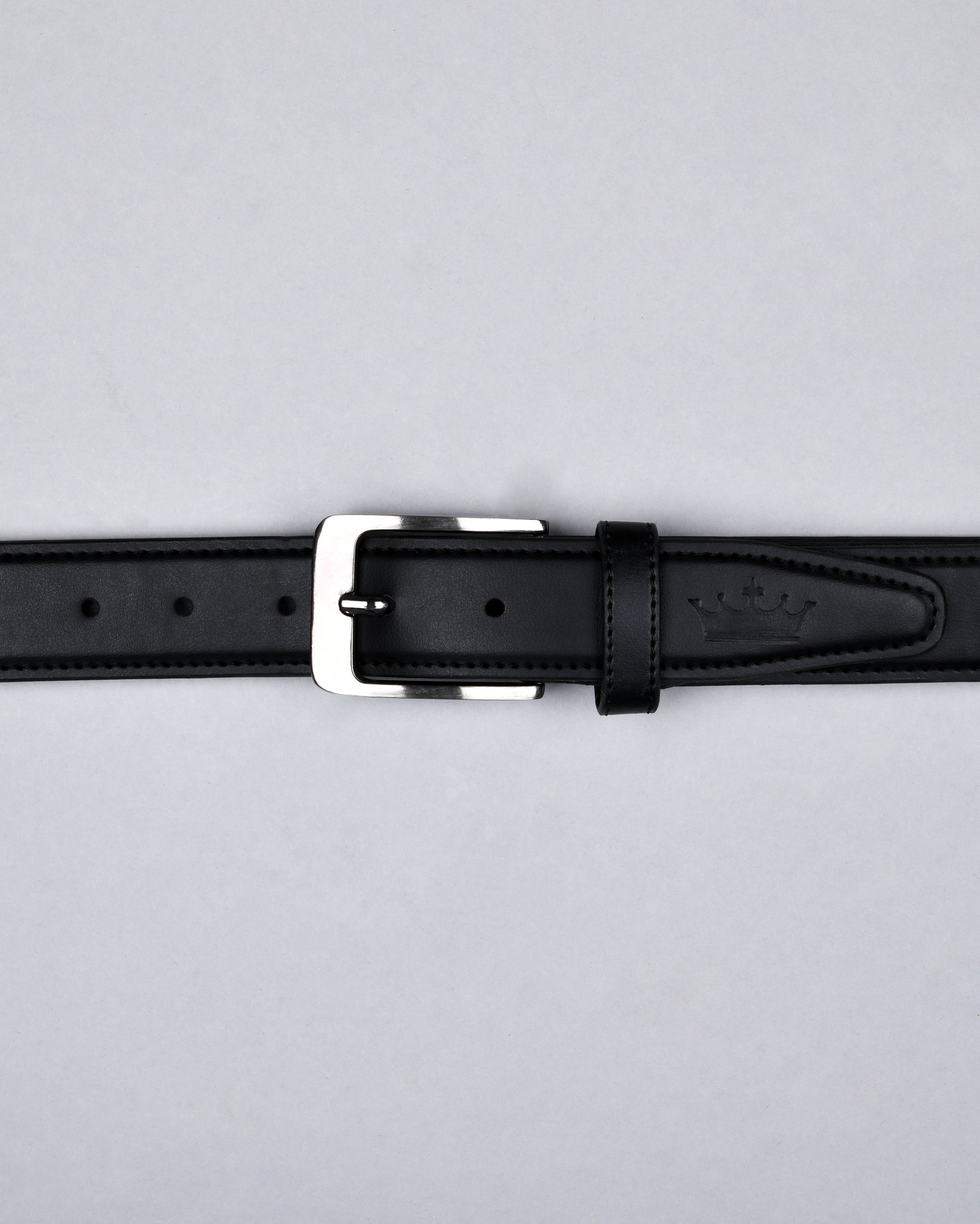 Jade Black Vegan Leather Handcrafted Belt BT07-34, BT07-32, BT07-38, BT07-36, BT07-30, BT07-28