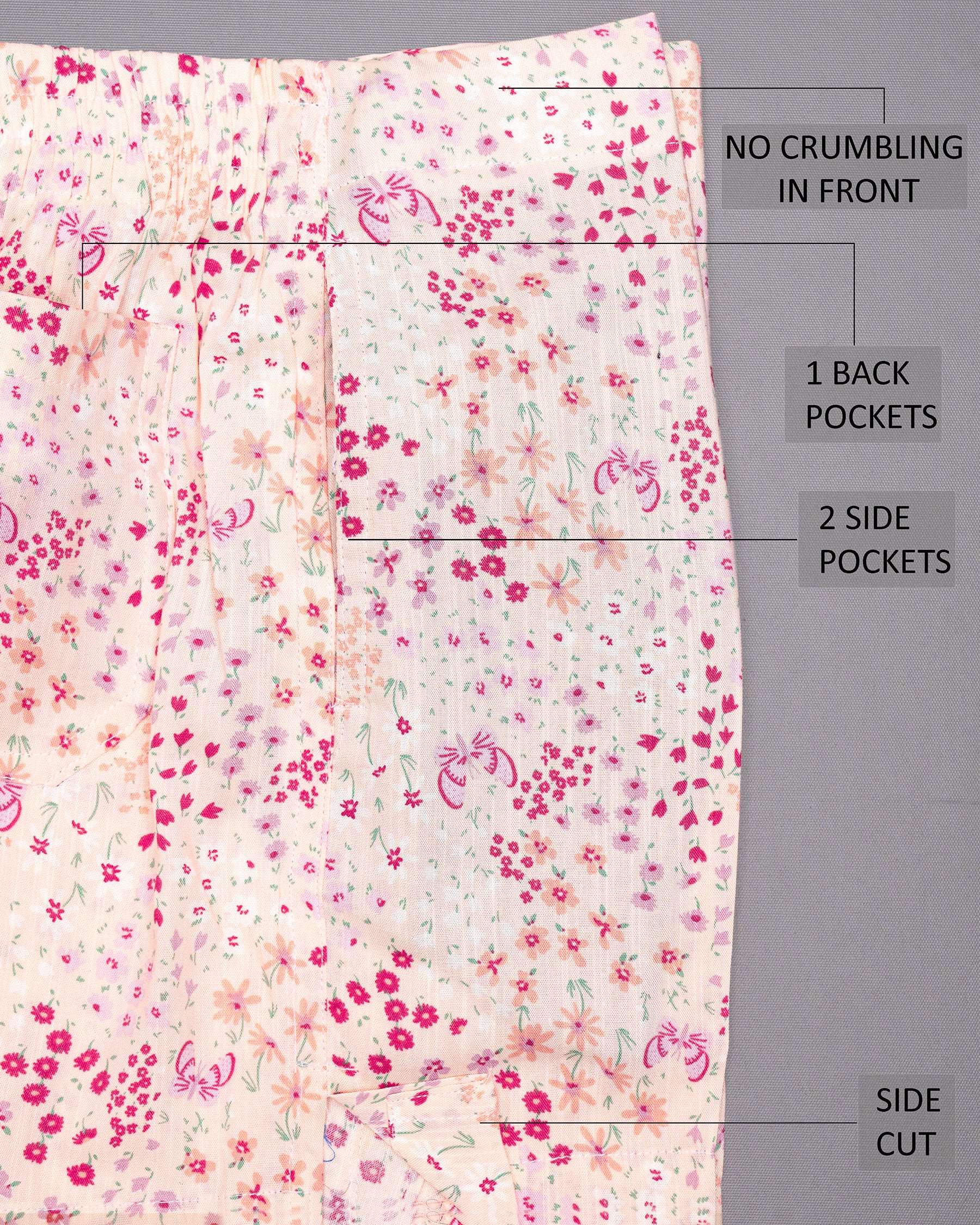 Pot Pourri Pink Flowers Printed and Merino Tencel Boxers BX388-28, BX388-30, BX388-32, BX388-34, BX388-36, BX388-38, BX388-40, BX388-42, BX388-44