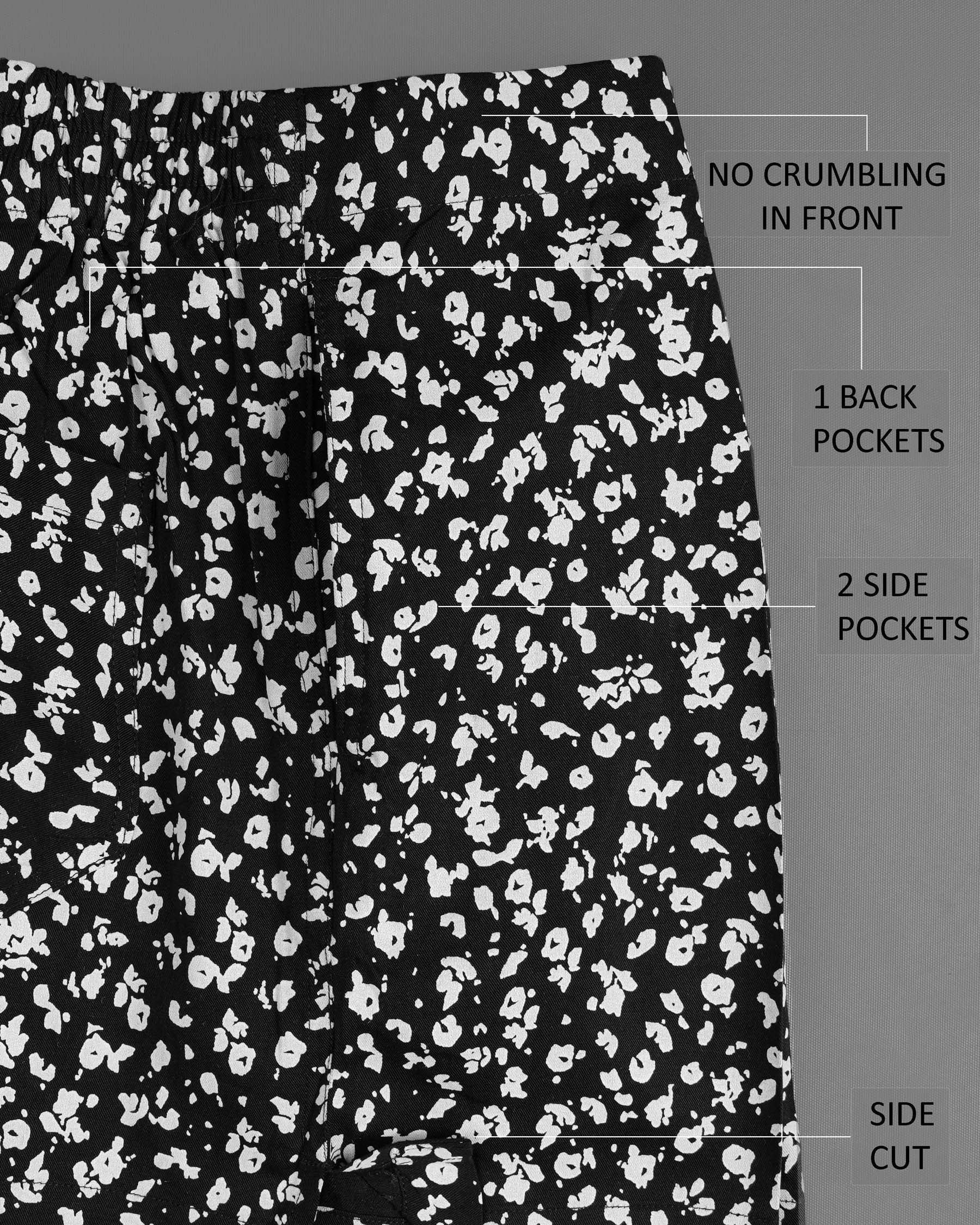 Jade Black Ditsy Floral Printed Premium Tencel Boxers BX403-02-28, BX403-02-30, BX403-02-32, BX403-02-34, BX403-02-36, BX403-02-38, BX403-02-40, BX403-02-42, BX403-02-44