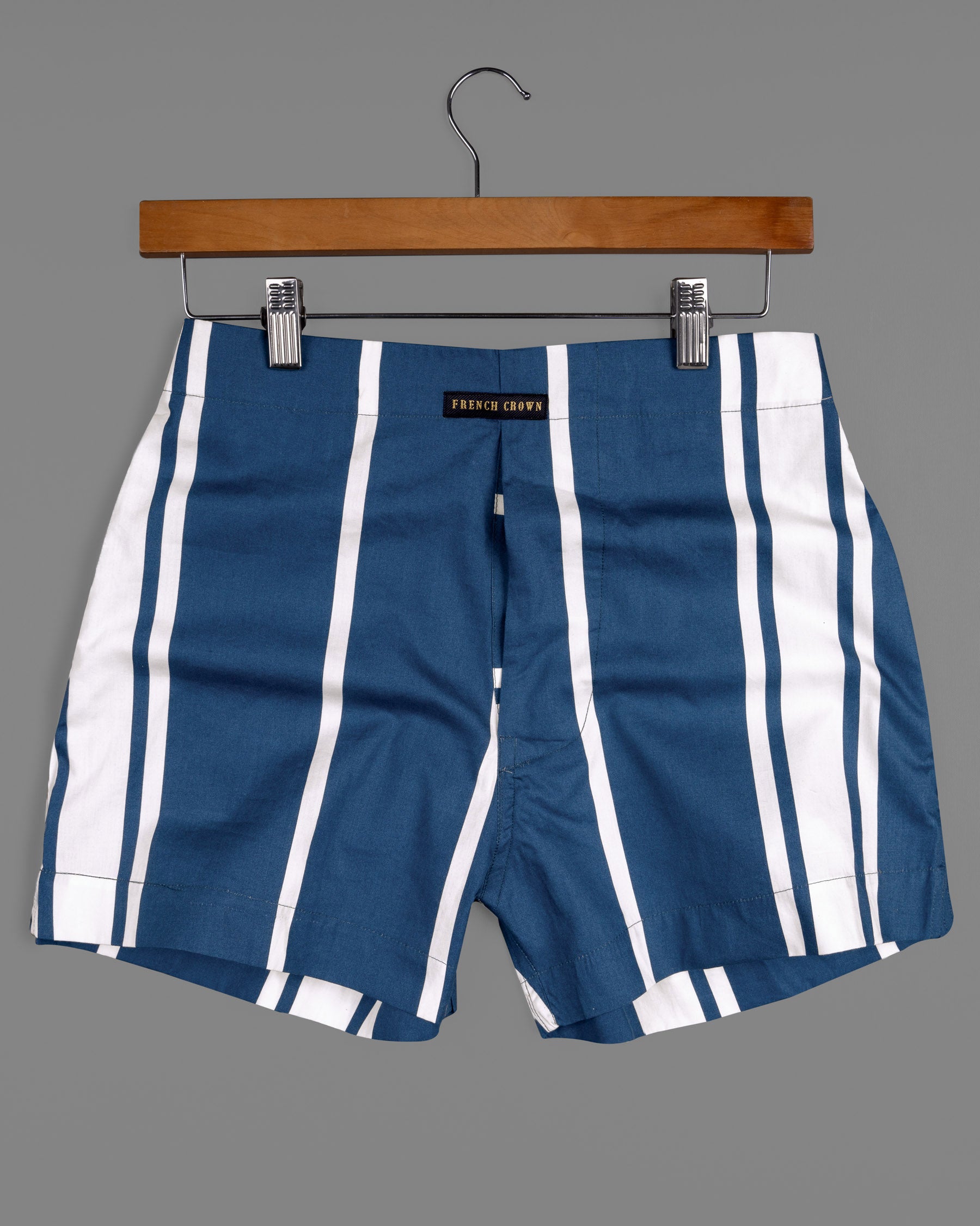 Zodiac Blue and White Striped Premium Cotton Boxers BX410-01-28, BX410-01-30, BX410-01-32, BX410-01-34, BX410-01-36, BX410-01-38, BX410-01-40, BX410-01-42, BX410-01-44