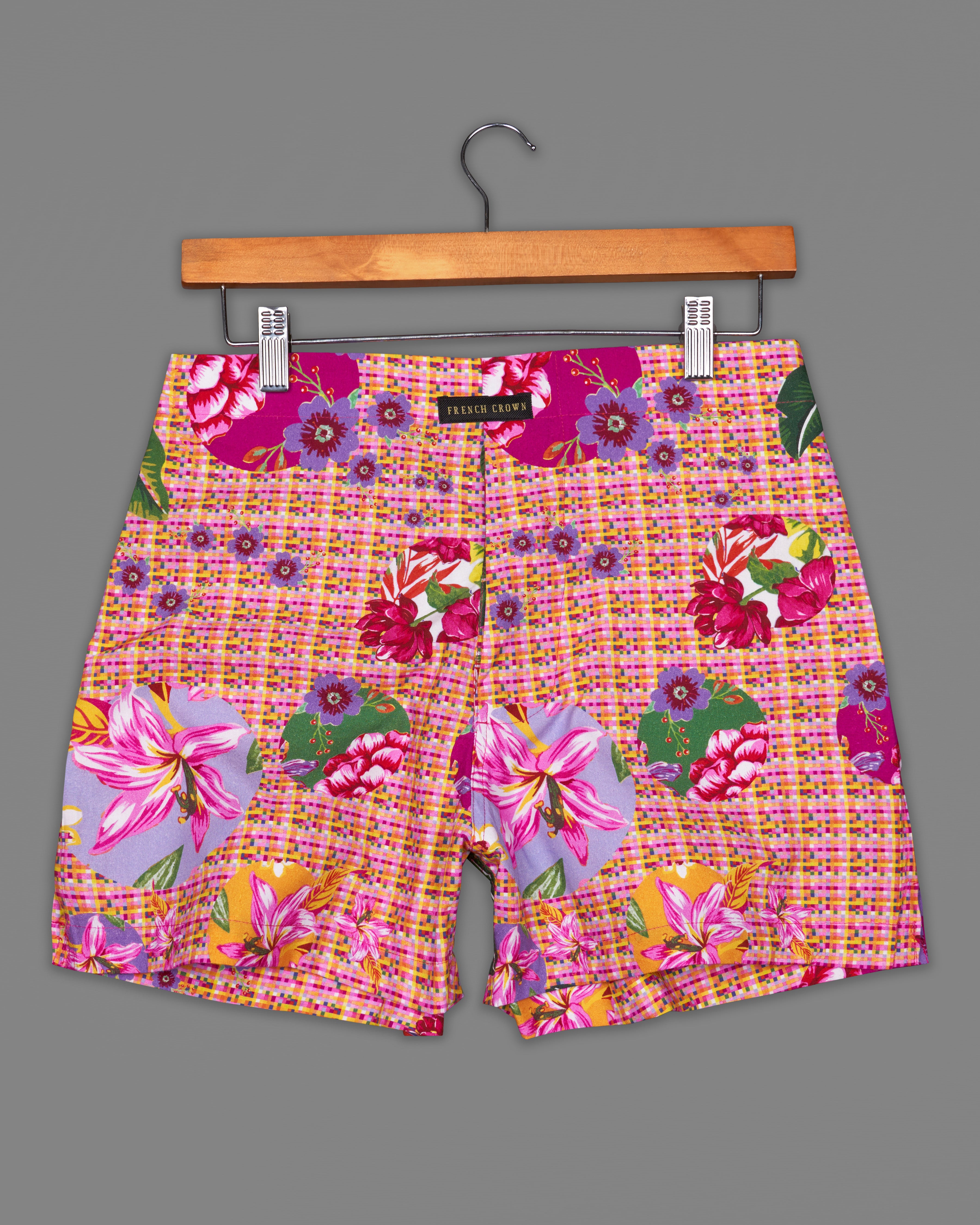 Amarnath Pink with Como Green Tropical Printed Premium Cotton Boxers BX433-28, BX433-30, BX433-32, BX433-34, BX433-36, BX433-38, BX433-40, BX433-42, BX433-44