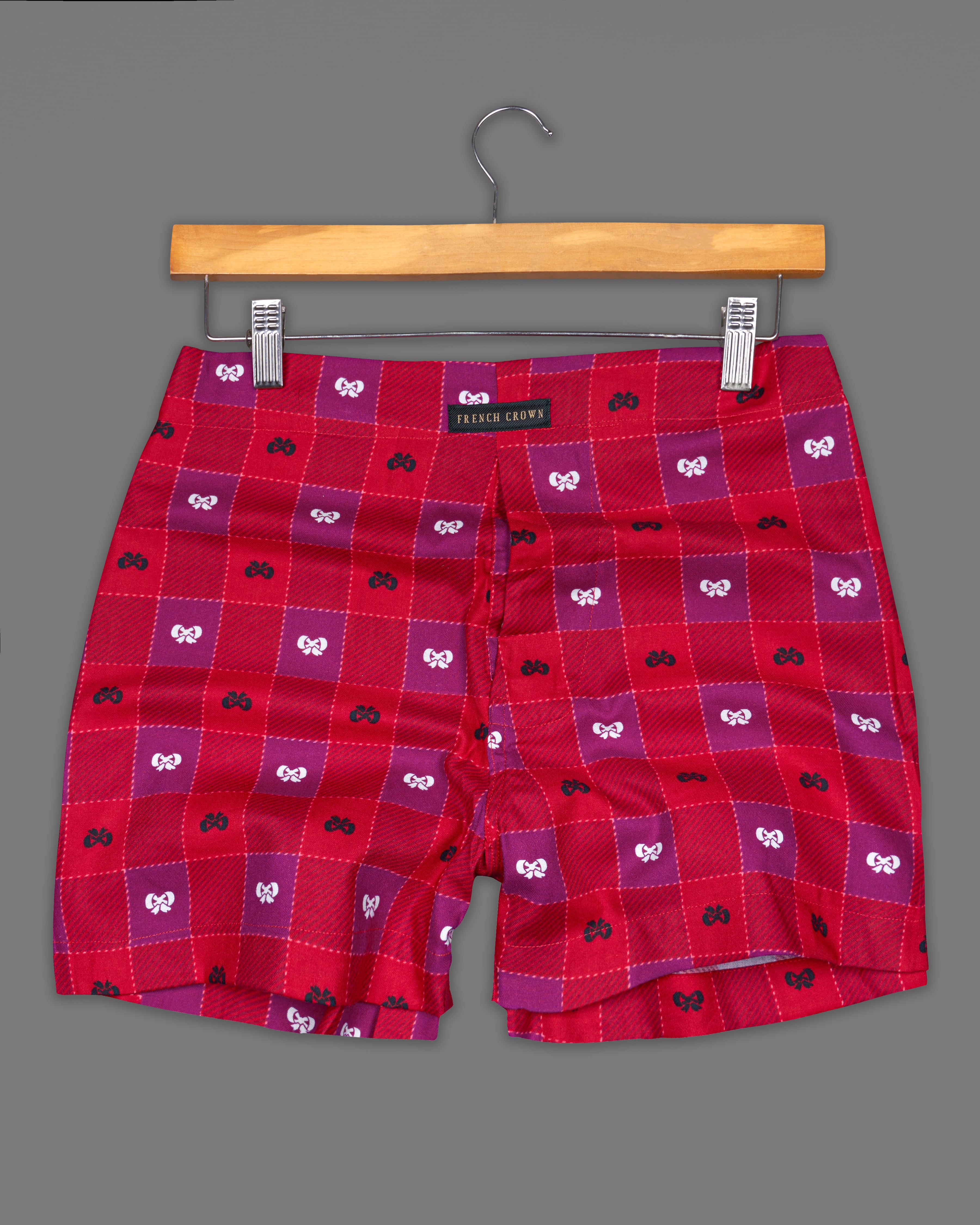 Mirage Navy Blue with Green Plaid and Venetian Red with Boysenberry Pink Windowpane Twill Premium Cotton Boxers BX434-BX435-28, BX434-BX435-30, BX434-BX435-32, BX434-BX435-34, BX434-BX435-36, BX434-BX435-38, BX434-BX435-40, BX434-BX435-42, BX434-BX435-44  