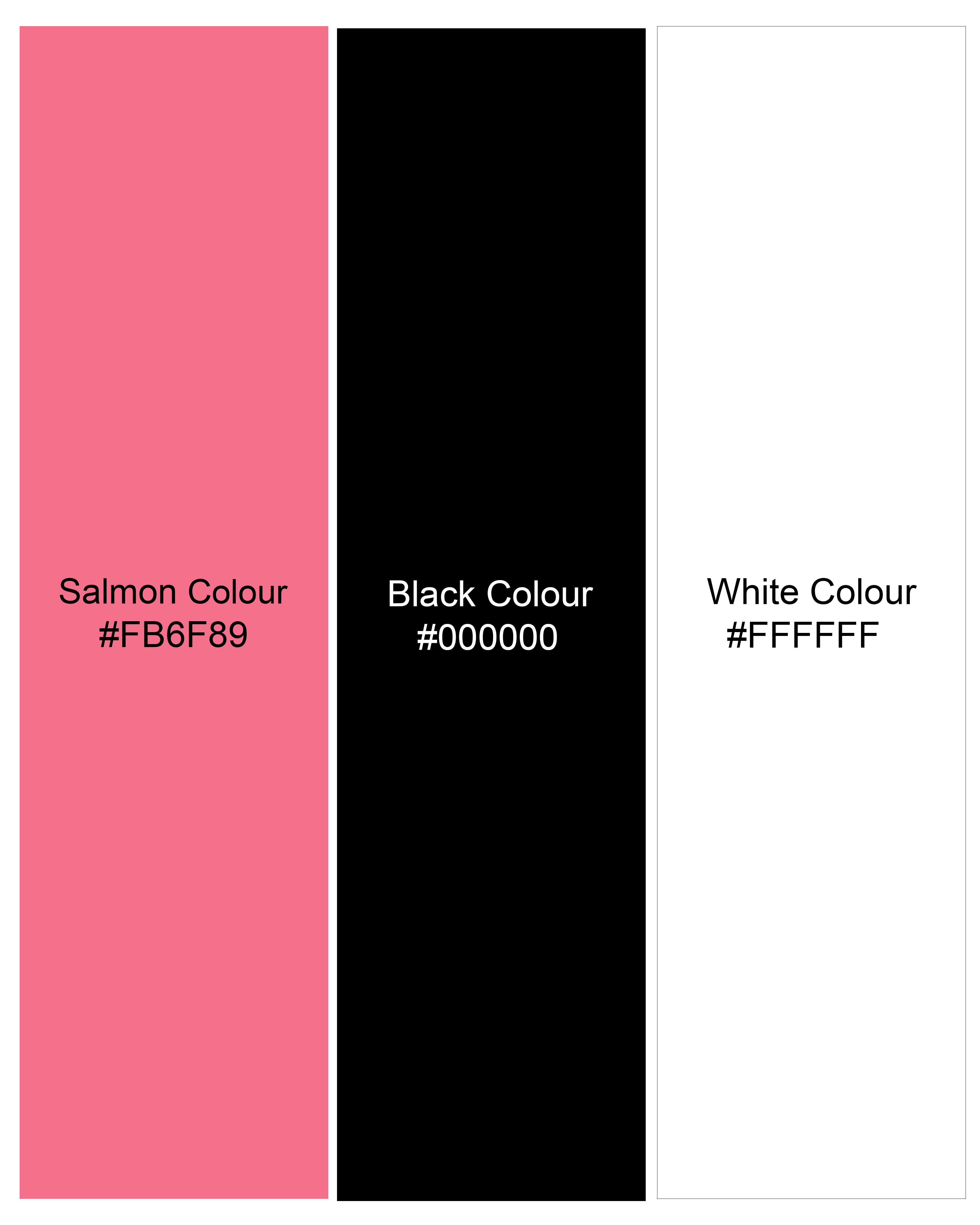 Salmon Pink Checkered Twill Premium Cotton Boxers BX442-28, BX442-30, BX442-32, BX442-34, BX442-36, BX442-38, BX442-40, BX442-42, BX442-44
