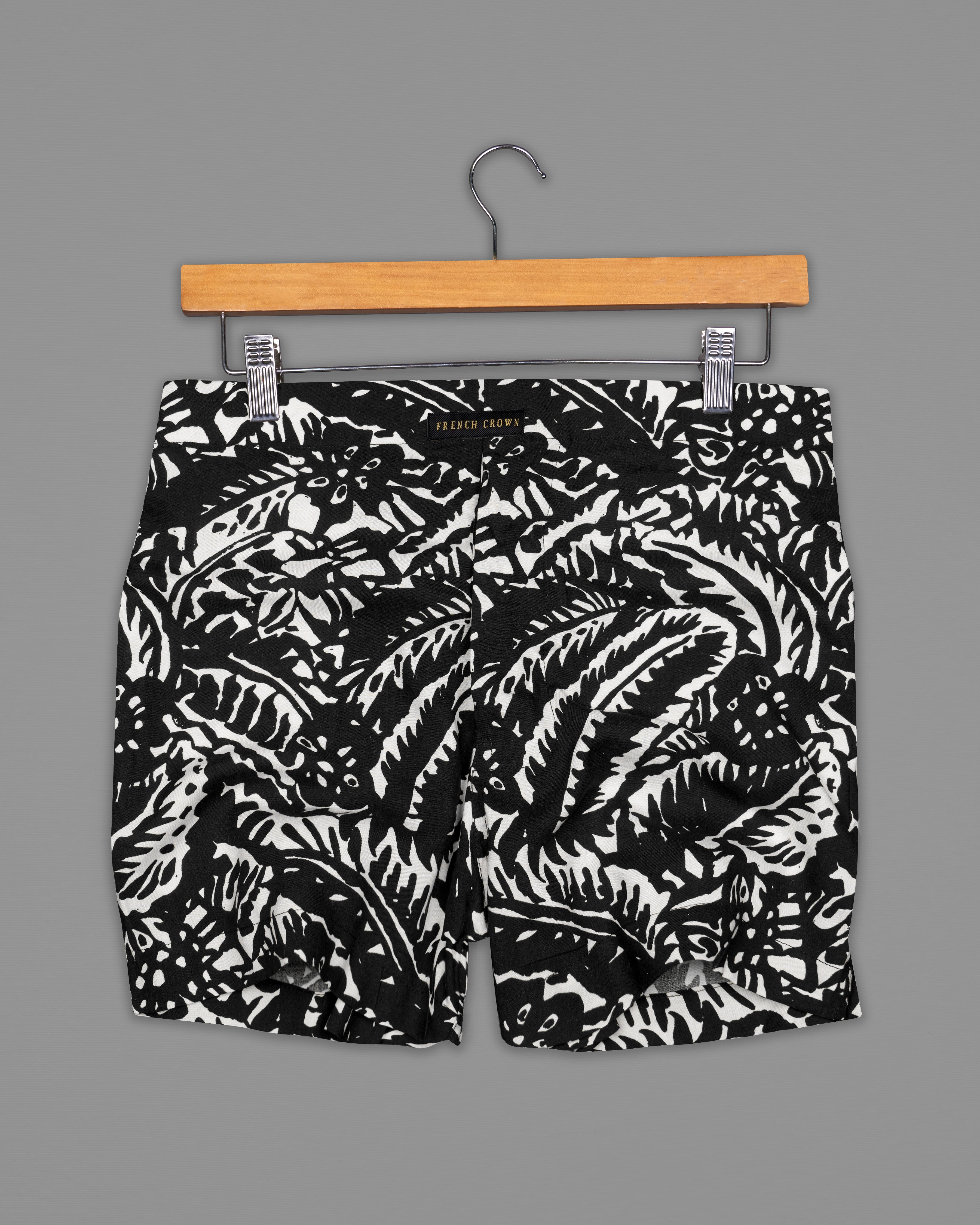 Jade Black with Leaves Textured Premium Tencel Boxers BX443-28, BX443-30, BX443-32, BX443-34, BX443-36, BX443-38, BX443-40, BX443-42, BX443-44