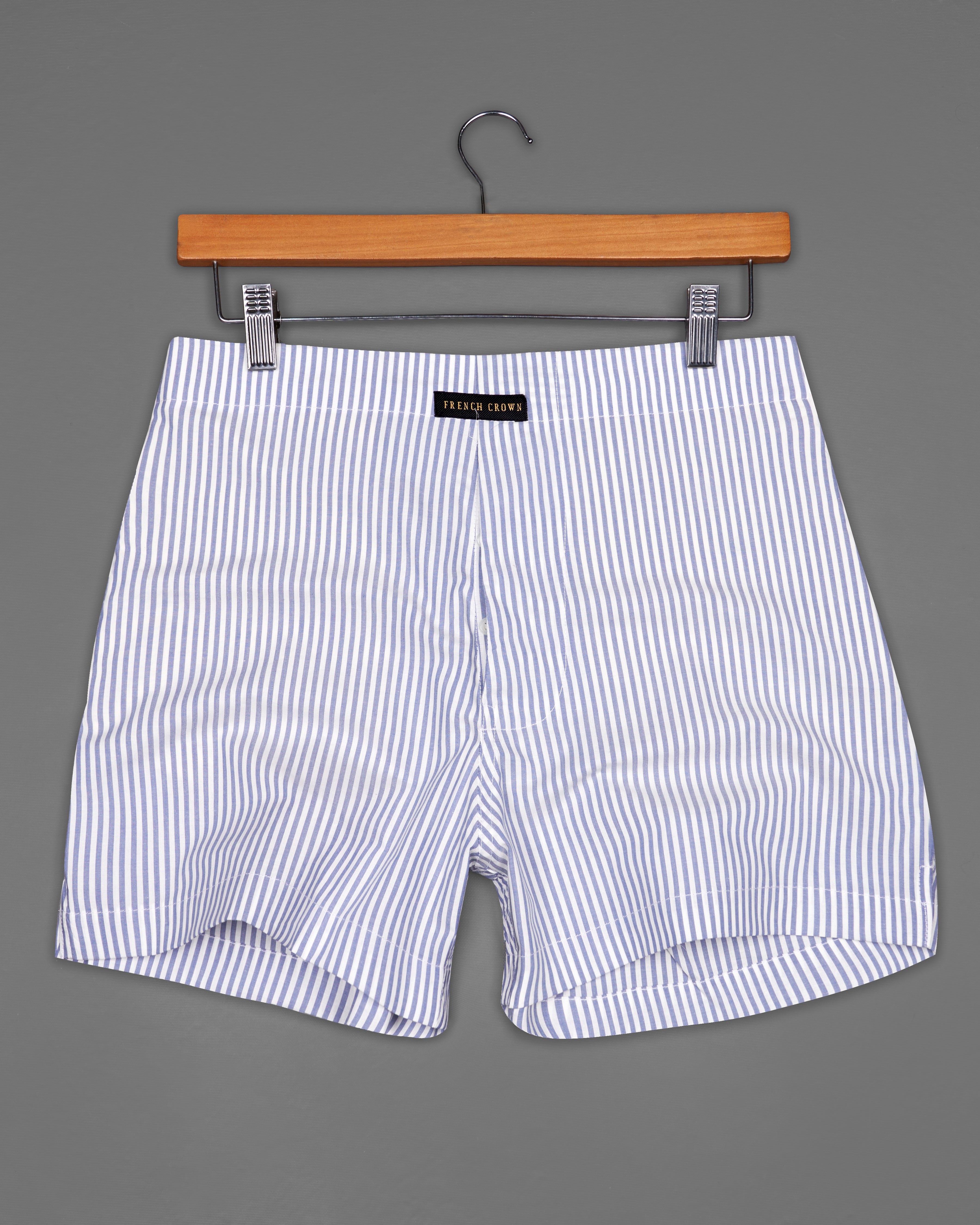 Casper Blue with White Striped Premium Cotton Boxers BX451-28, BX451-30, BX451-32, BX451-34, BX451-36, BX451-38, BX451-40, BX451-42, BX451-44