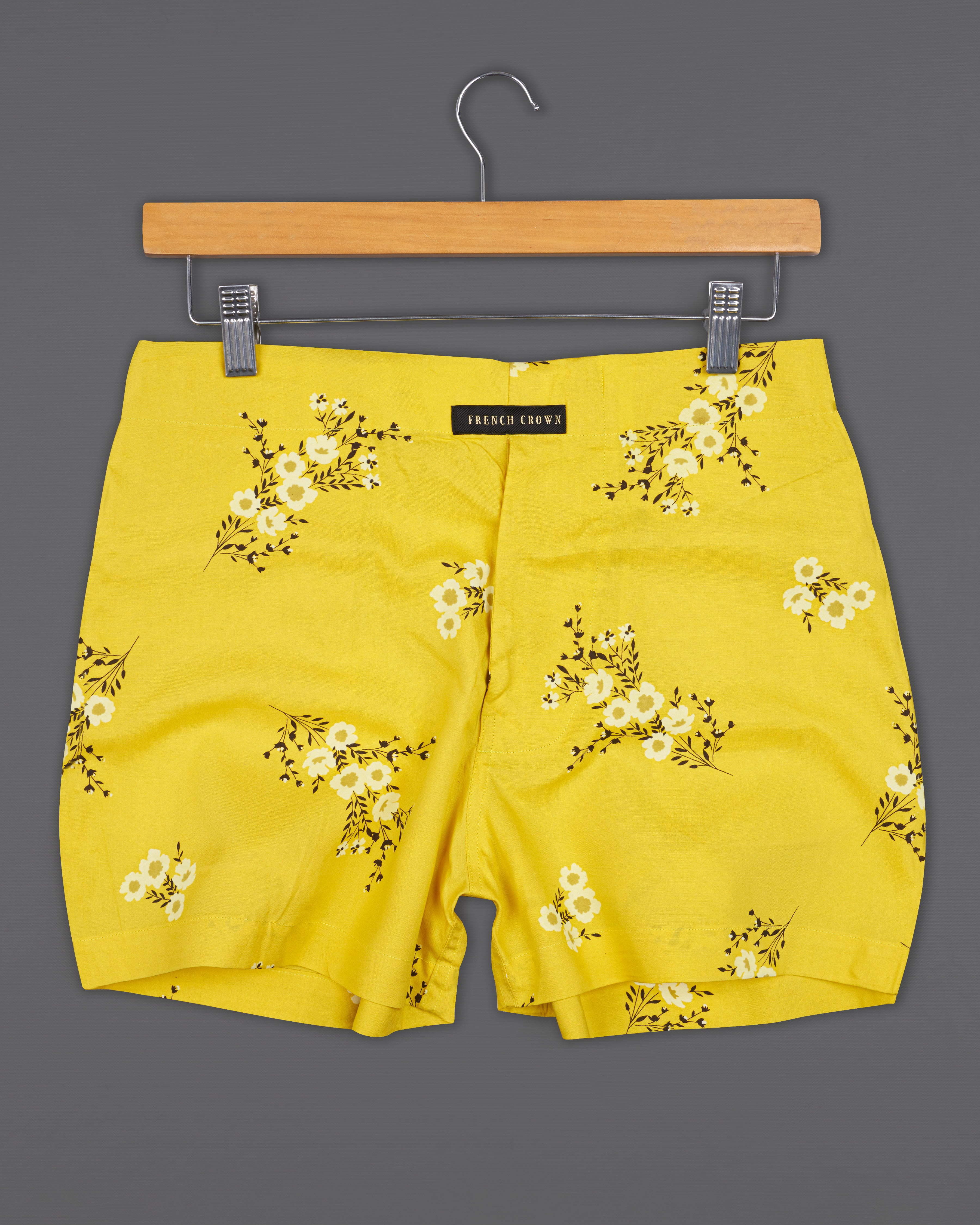 Sandstorm Yellow Floral Printed Premium Cotton Boxers BX460-28, BX460-30, BX460-32, BX460-34, BX460-36, BX460-38, BX460-40, BX460-42, BX460-44