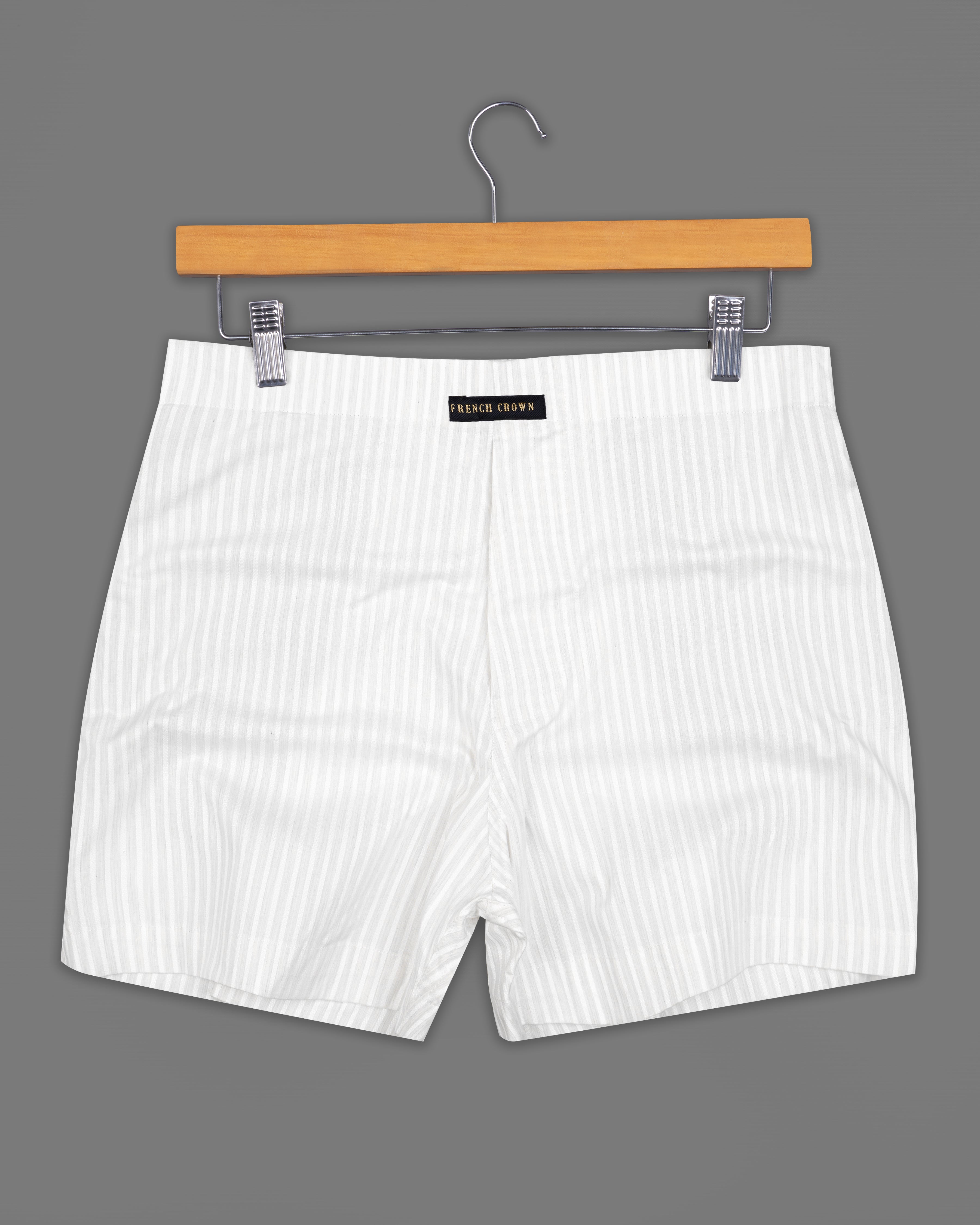 Bright White Striped Dobby Boxers BX473-28, BX473-30, BX473-32, BX473-34, BX473-36, BX473-38, BX473-40, BX473-42, BX473-44