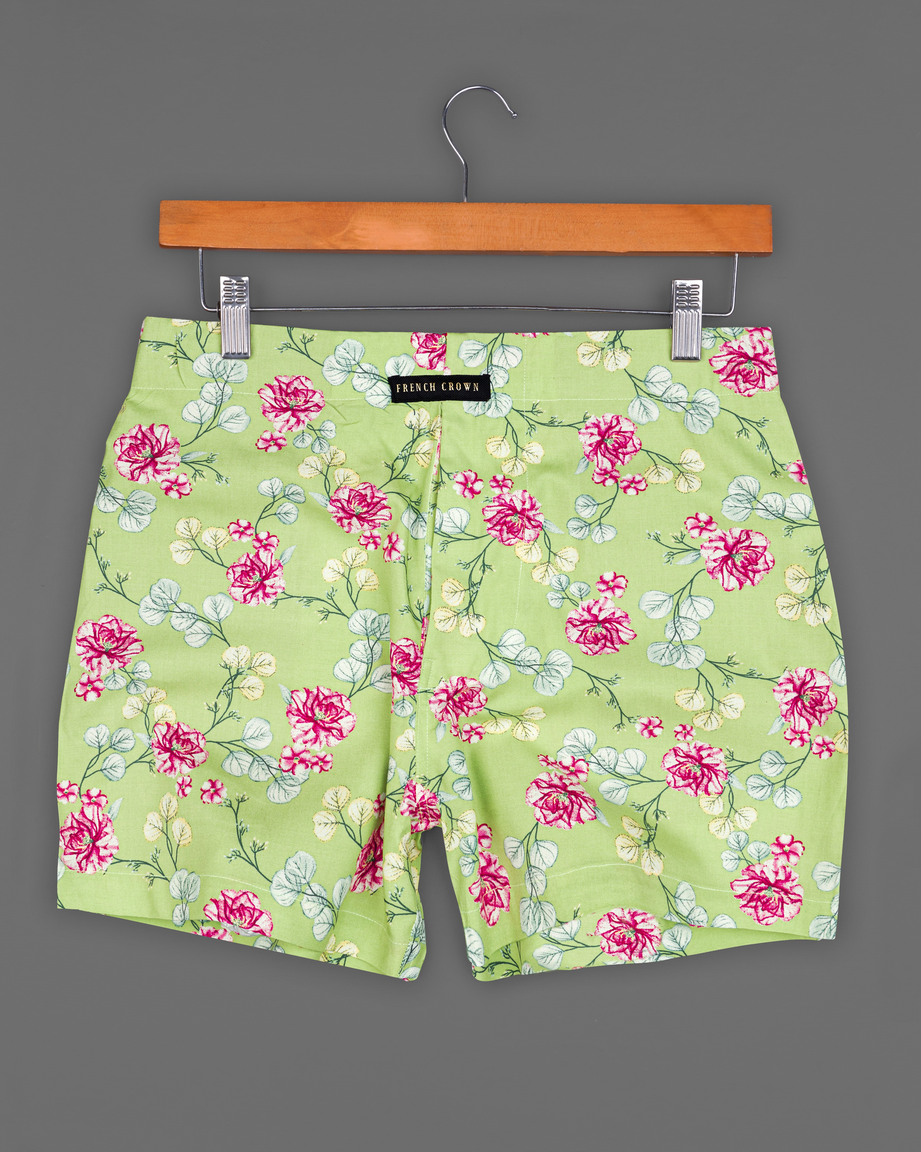 Bright white Striped and Spring Bud Floral Printed Premium Cotton Boxers BX479-BX480-28, BX479-BX480-30, BX479-BX480-32, BX479-BX480-34, BX479-BX480-36, BX479-BX480-38, BX479-BX480-40, BX479-BX480-42, BX479-BX480-44