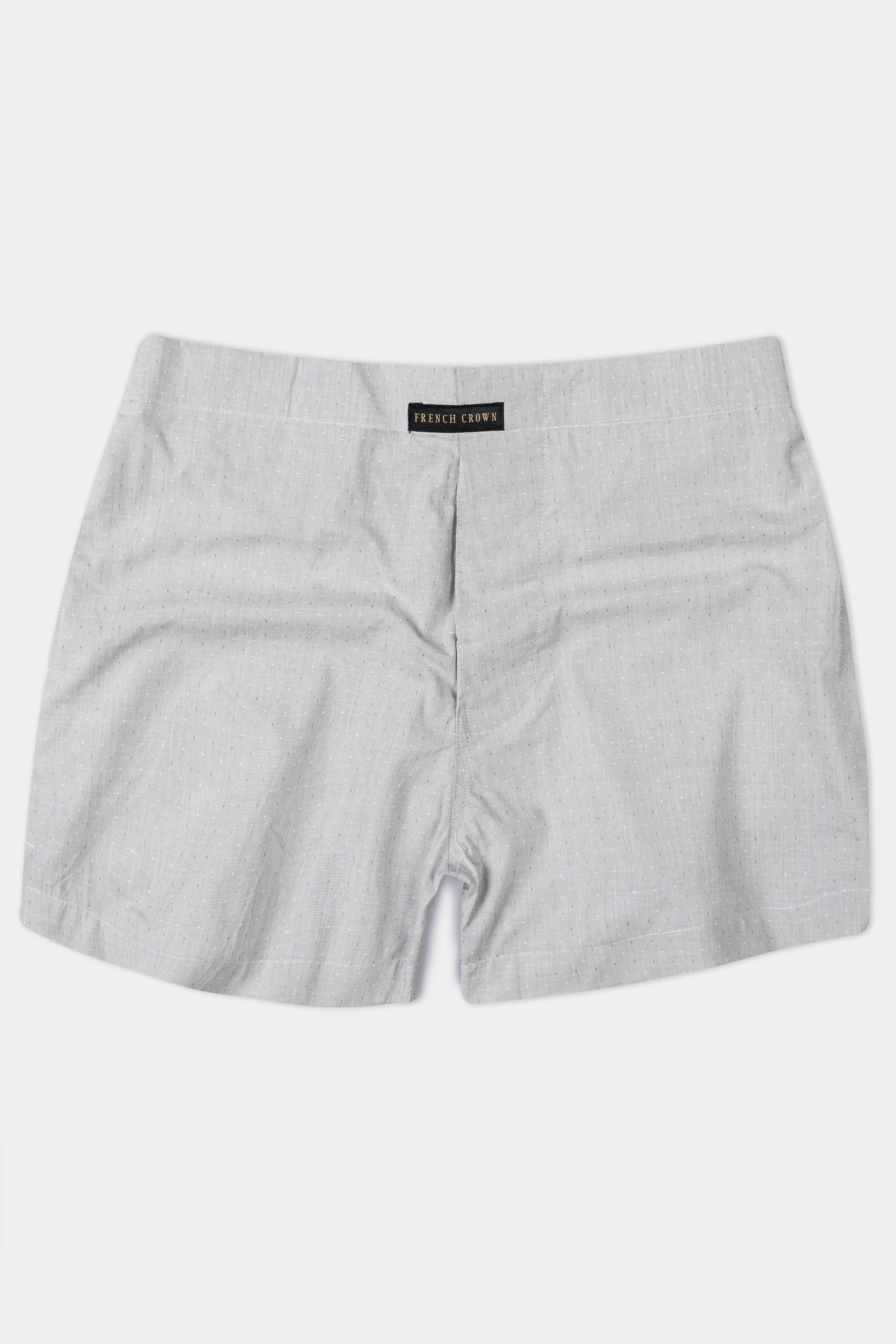 Ghost Gray and Bright White with Tealish Blue Dobby Textured Premium Giza Cotton Boxers BX561-BX549-28, BX561-BX549-30, BX561-BX549-32, BX561-BX549-34, BX561-BX549-36, BX561-BX549-38, BX561-BX549-40, BX561-BX549-42, BX561-BX549-44