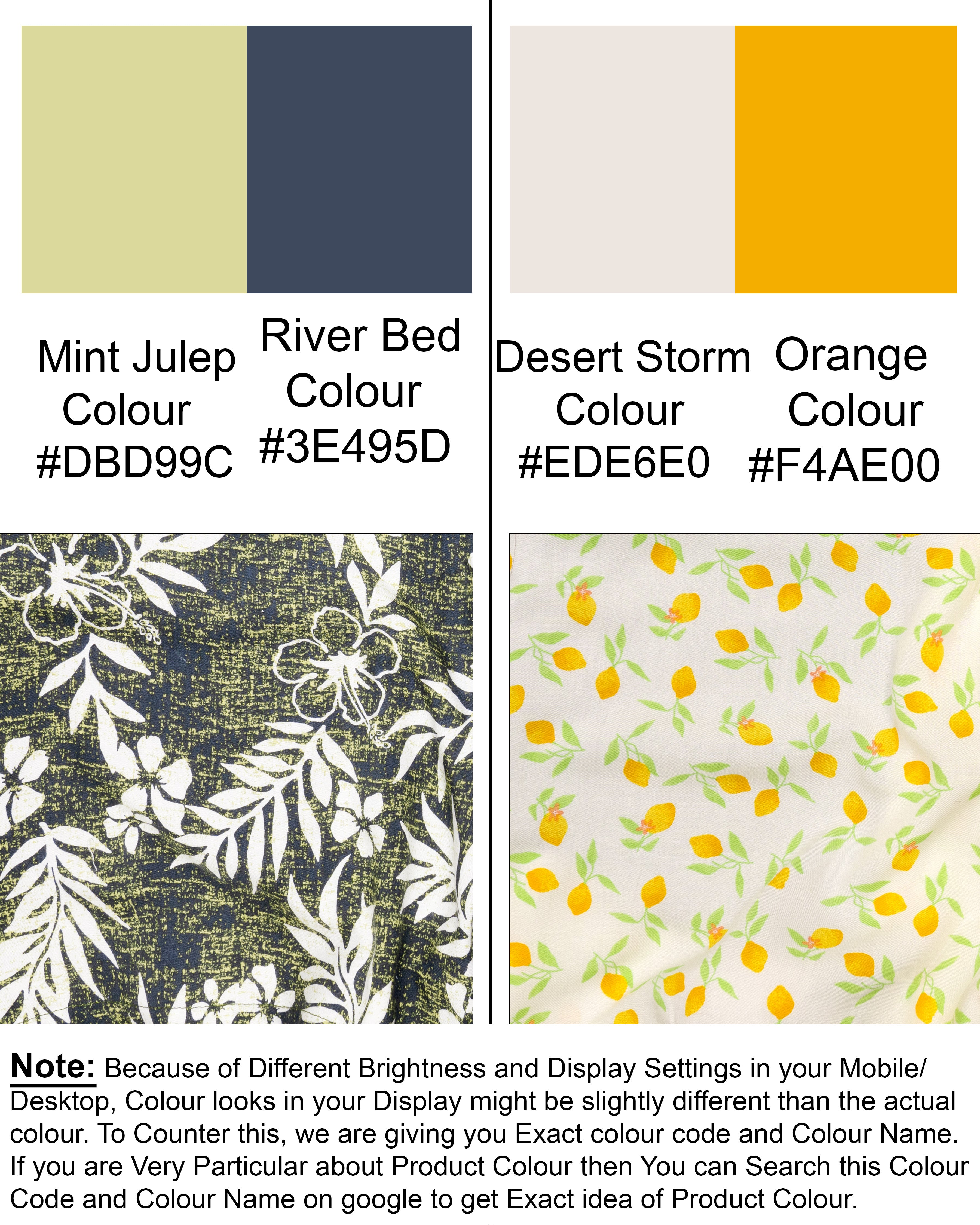 Mint Julep Leaves Printed and Desert Storm Printed Tencel Boxers CBX354-28, CBX354-30, CBX354-32, CBX354-34, CBX354-36, CBX354-38, CBX354-40, CBX354-42, CBX354-44