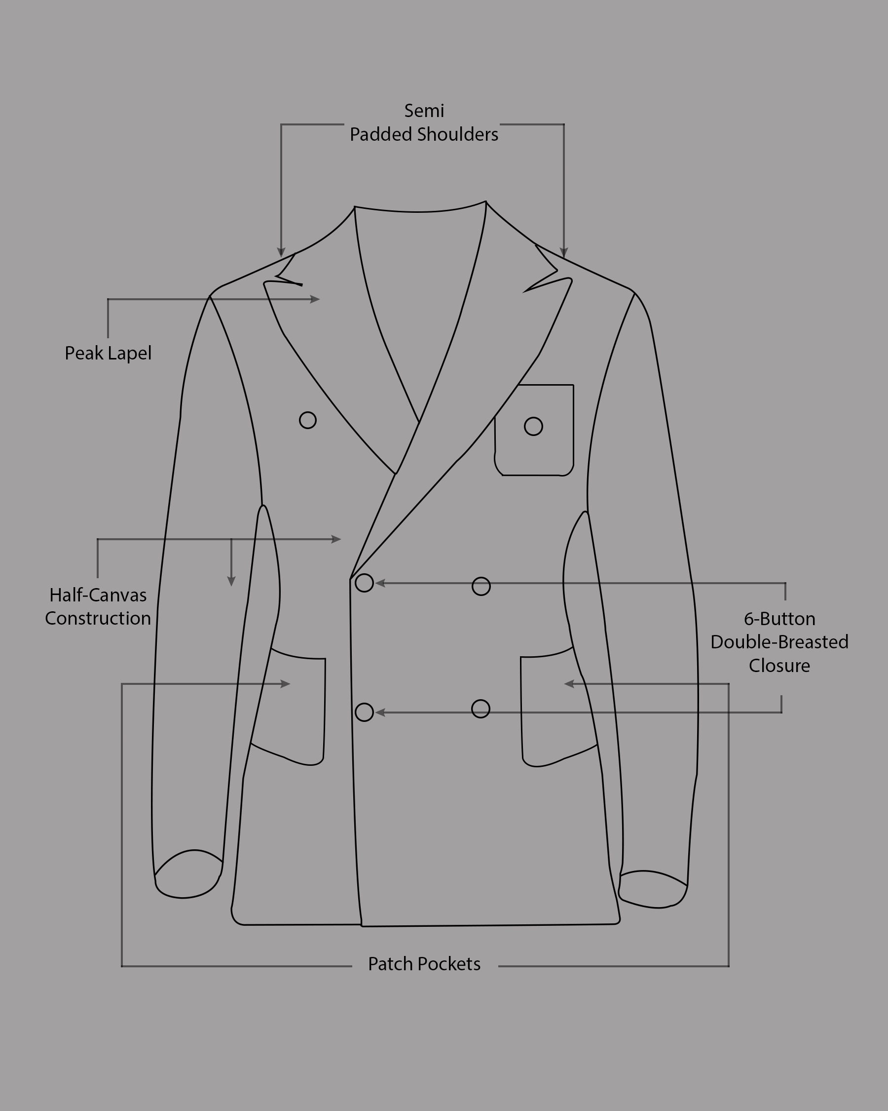 Cocoa Brown Checked Double Breasted Sport Blazer