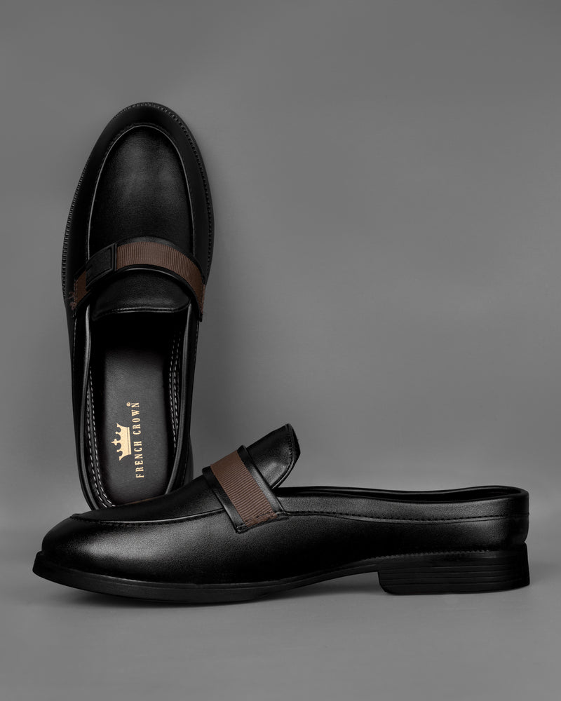 Jade Black Buckled Slip-on Shoes FT032-6, FT032-7, FT032-8, FT032-9, FT032-10