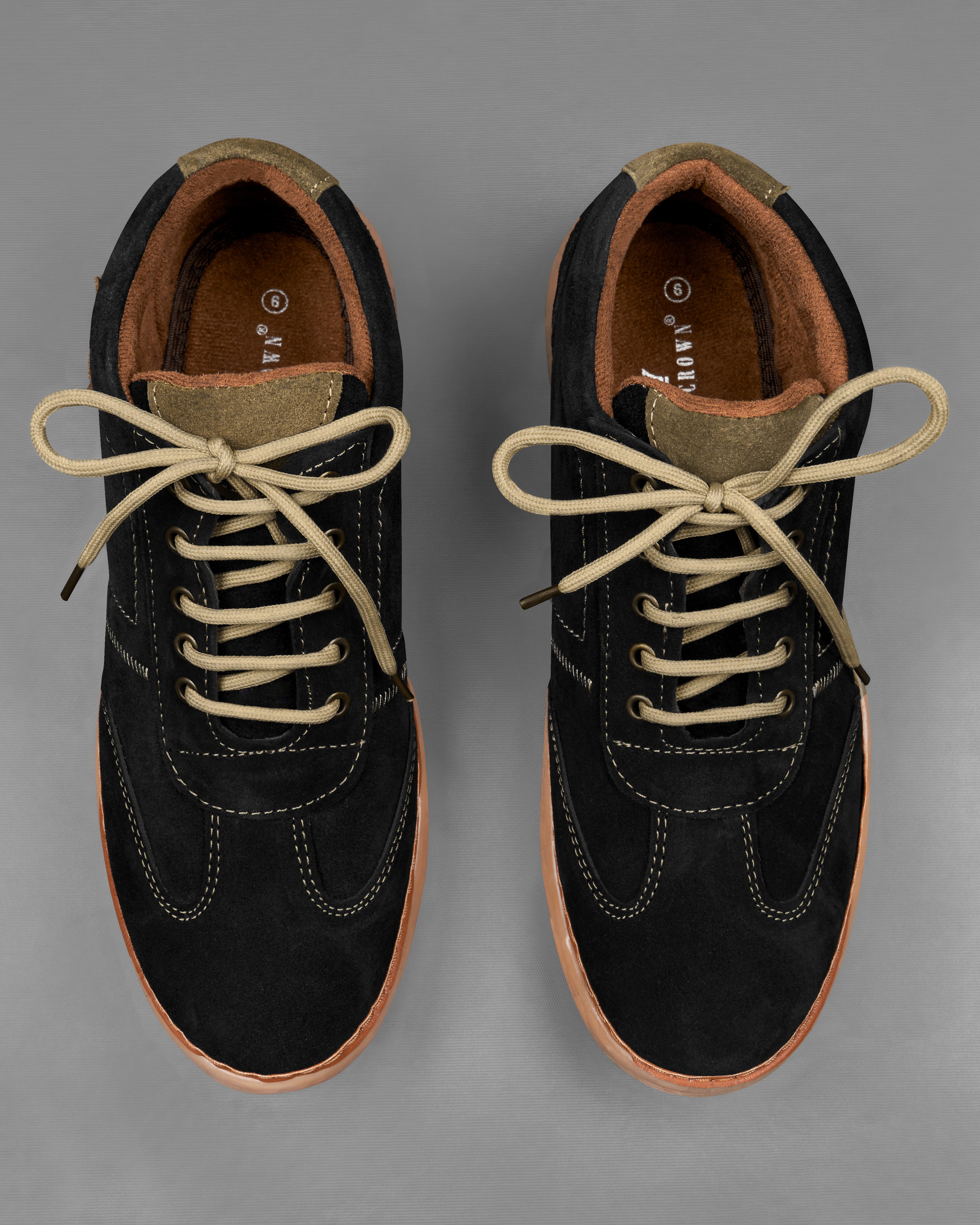 Jade Black with Cream Lace Chamois Derby Leather Shoes FT071-6, FT071-7, FT071-8, FT071-9, FT071-10, FT071-11