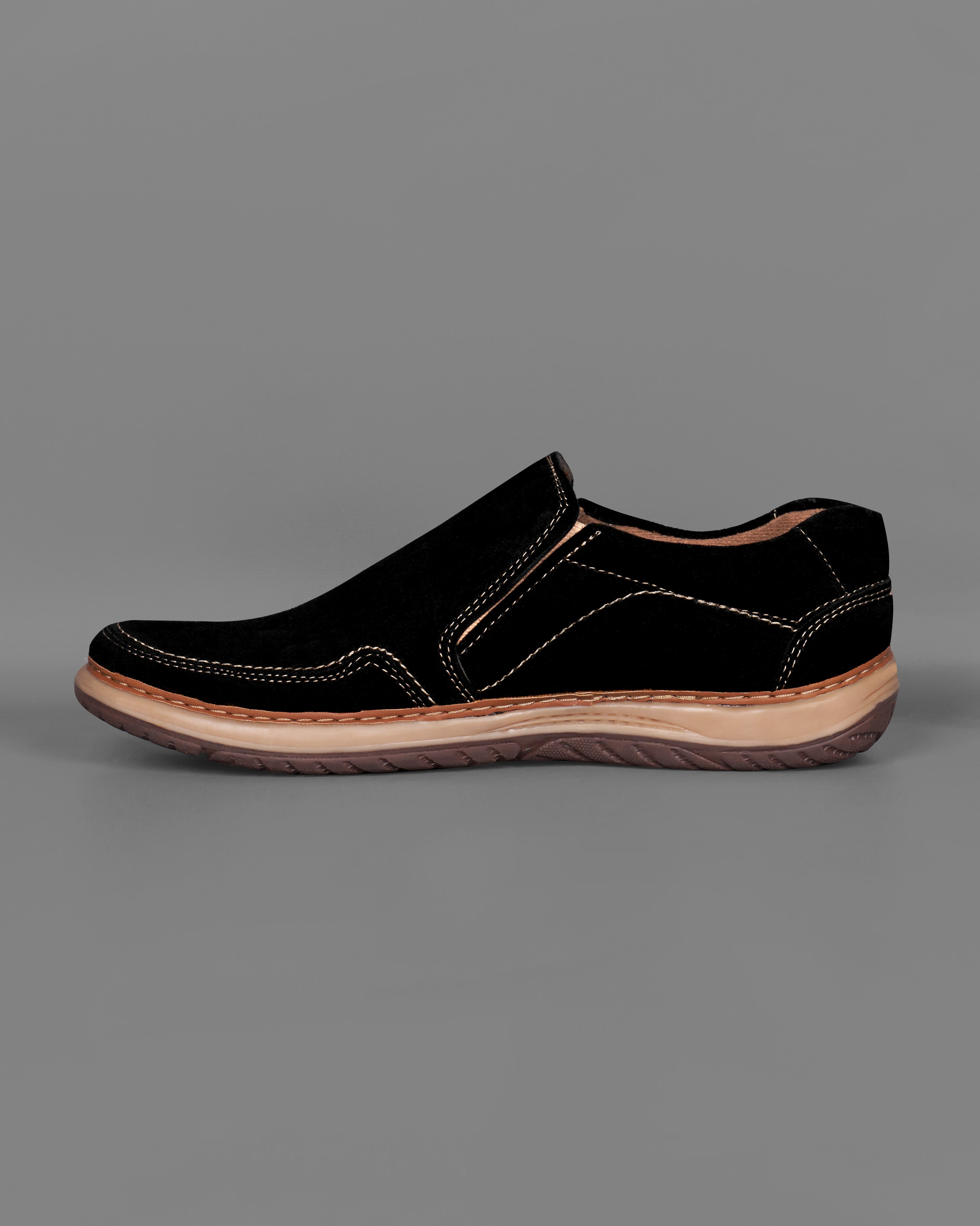 Jade Black Slip On Suede leather Shoes FT075-6, FT075-7, FT075-8, FT075-9, FT075-10, FT075-11