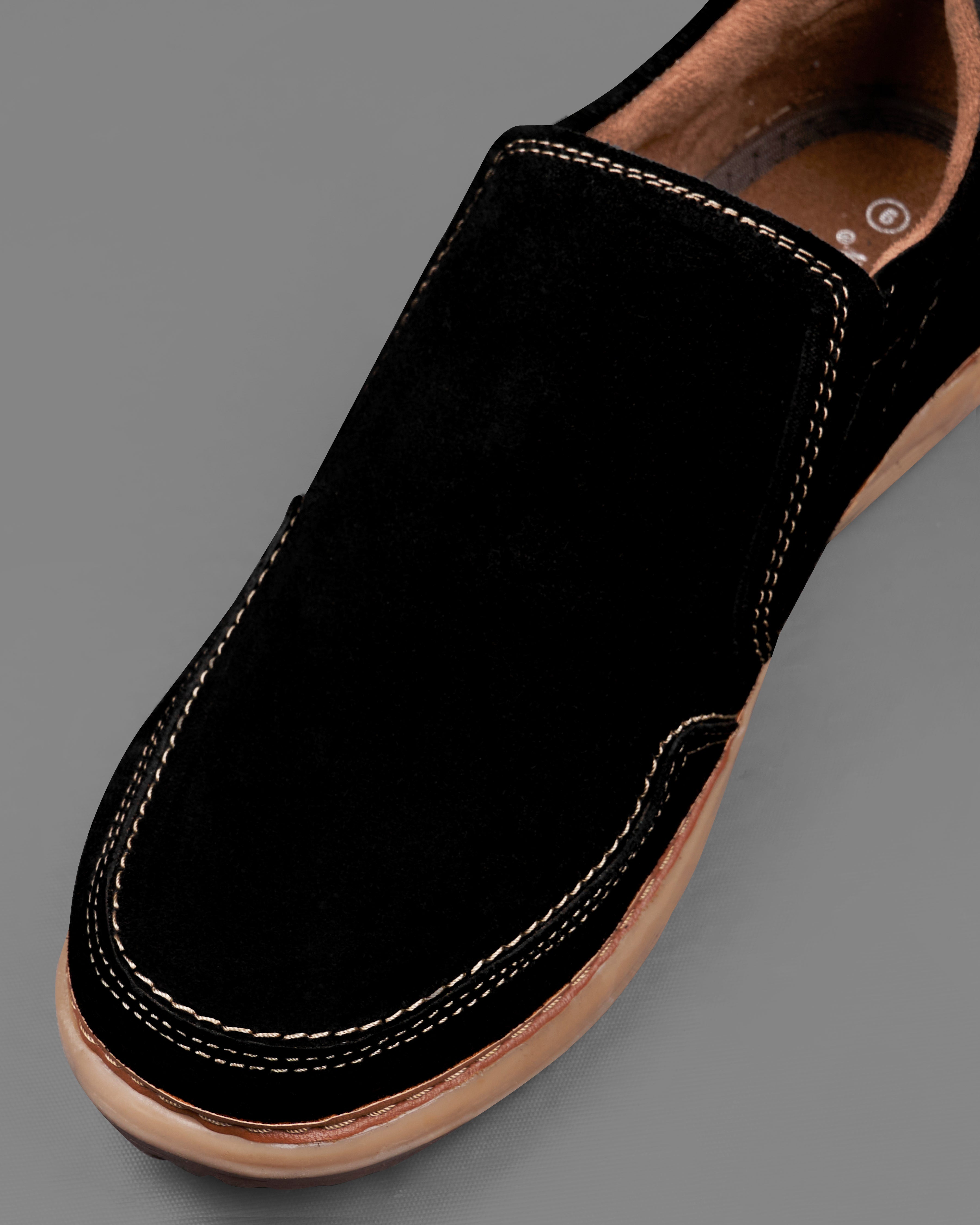 Jade Black Slip On Suede leather Shoes FT075-6, FT075-7, FT075-8, FT075-9, FT075-10, FT075-11